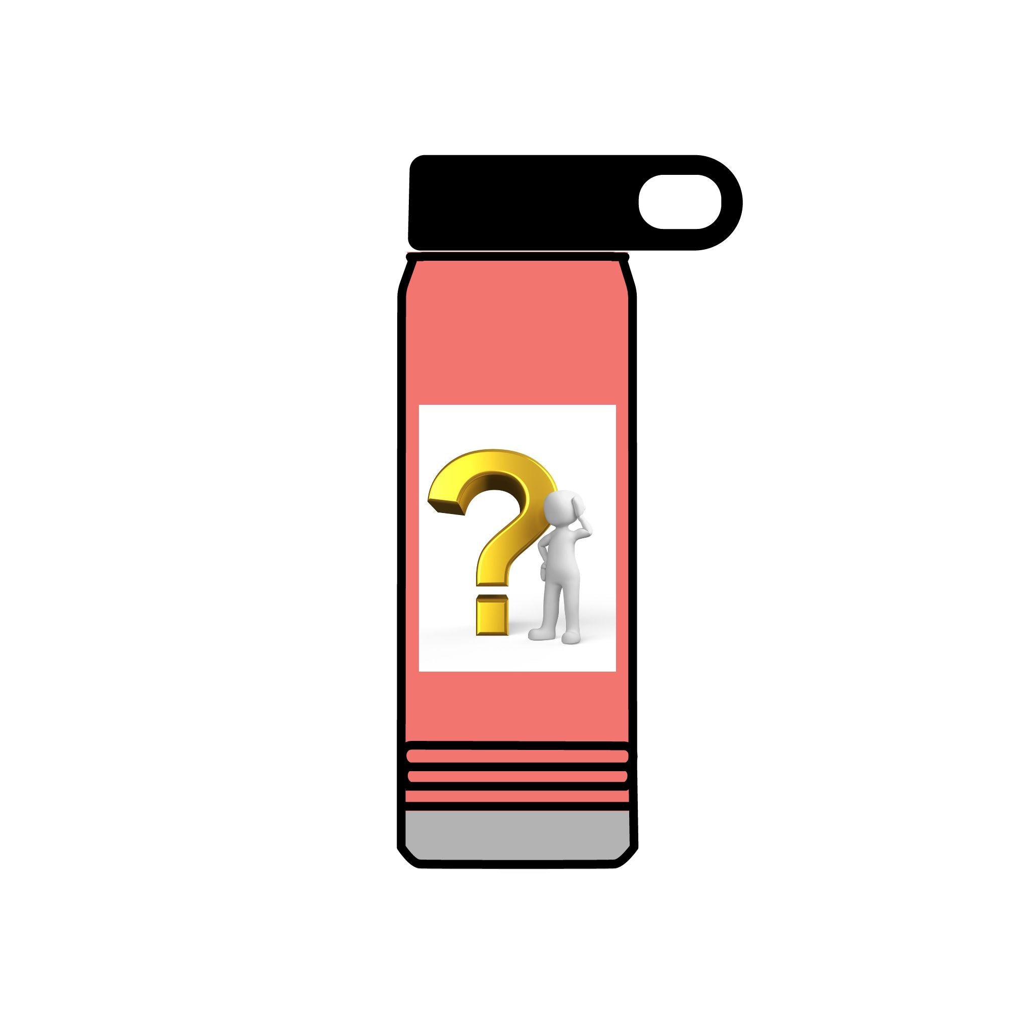 Gold Question Mark Figure Water Bottle | 20oz