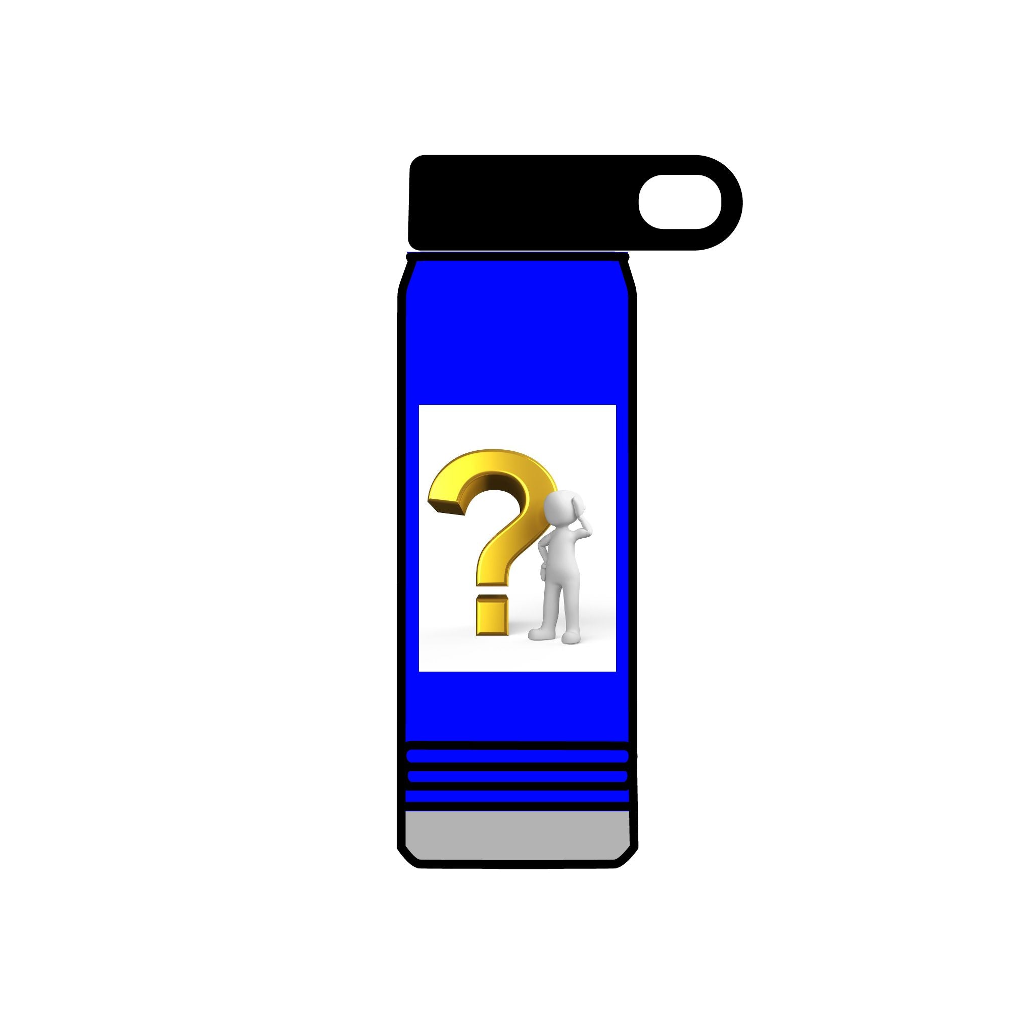 Gold Question Mark Figure Water Bottle | 20oz