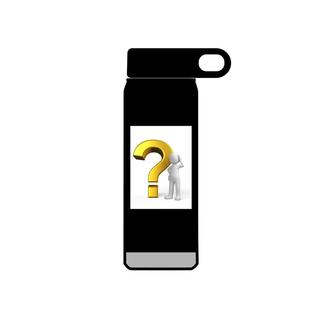Gold Question Mark Figure Water Bottle | 20oz