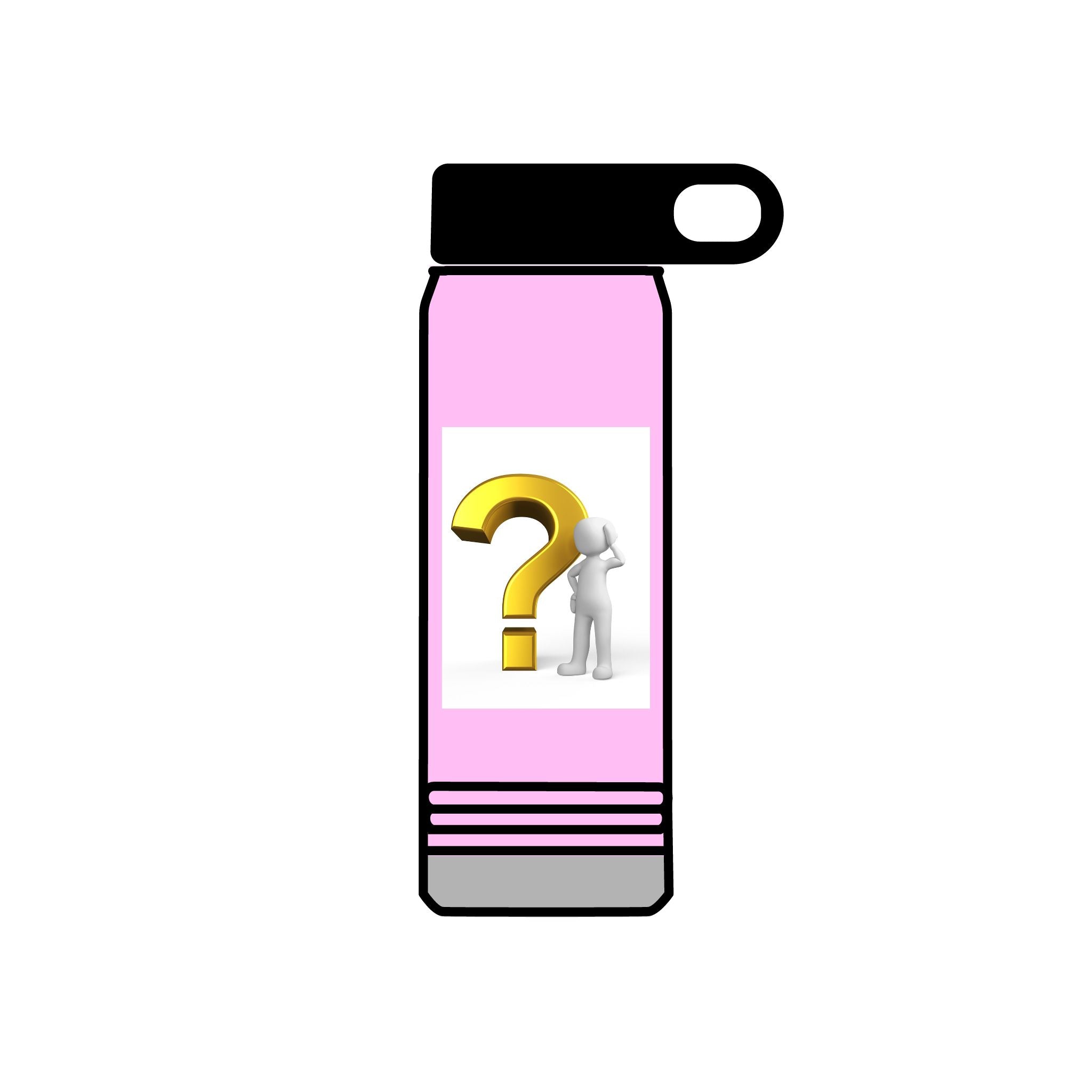 Gold Question Mark Figure Water Bottle | 20oz