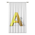 Gold Letter A with Figure Window Curtain | Monogram Initial Curtain