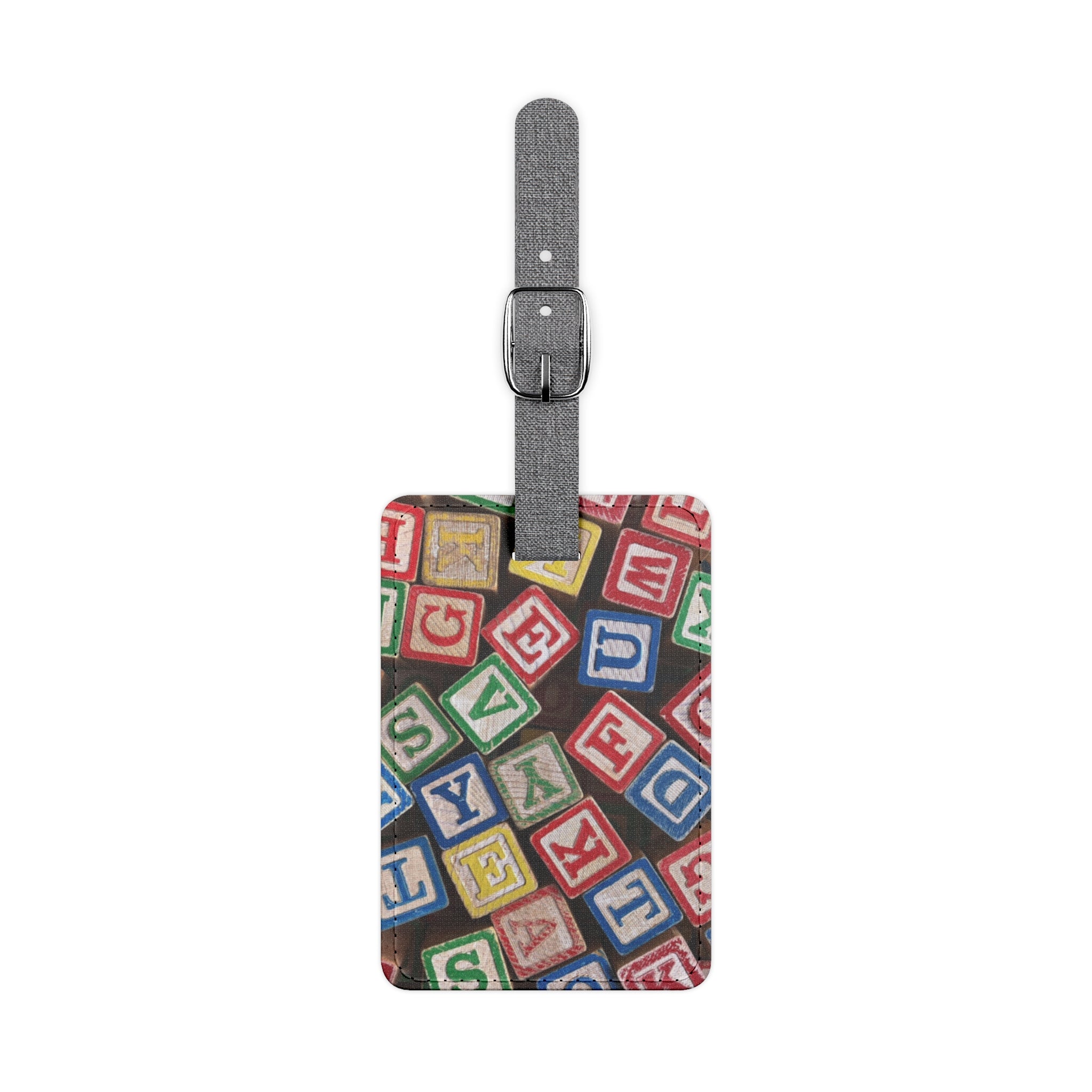 Alphabet Building Blocks Luggage Tag | Kids Toy Block Letters Rectangle