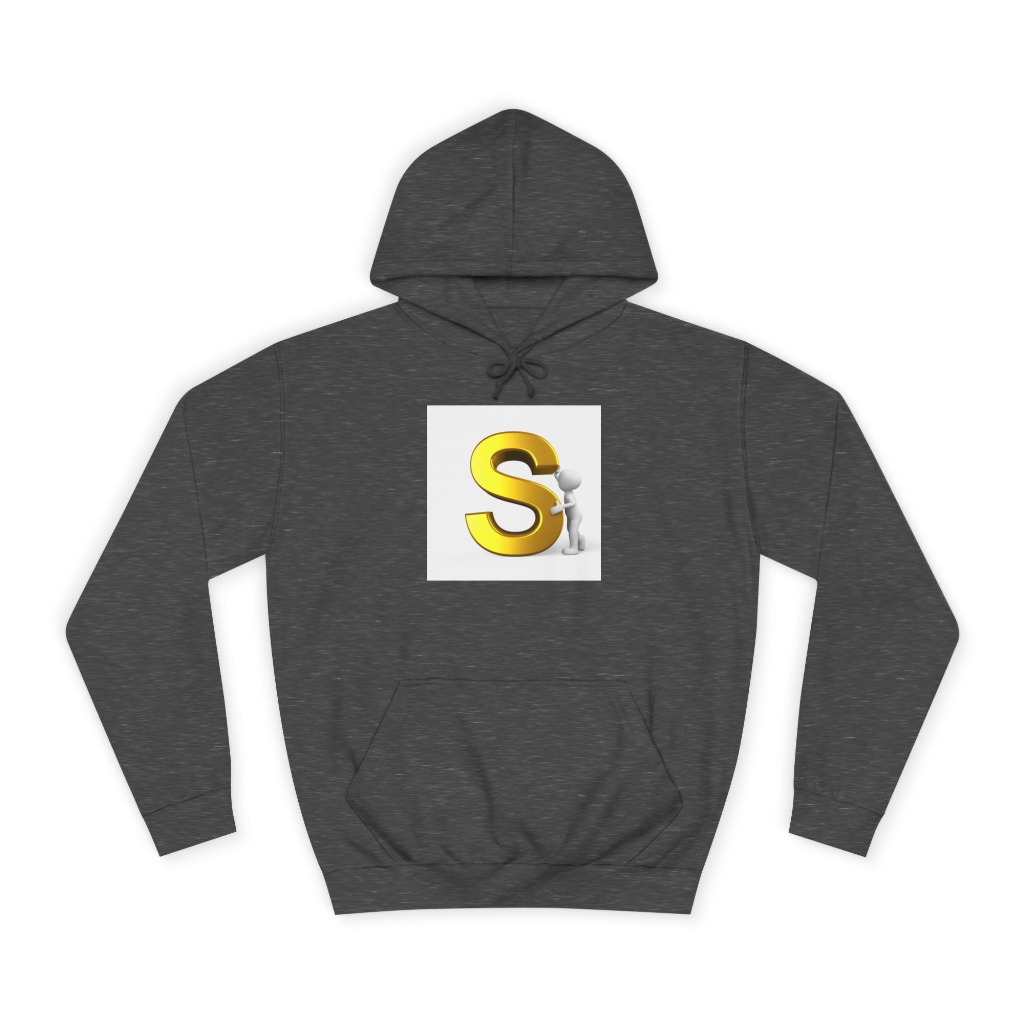 Gold Letter S with Character Hoodie | Initial Monogram Sweatshirt