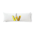Gold Letter W with Figure Body Pillow | Monogram Initial Pillow