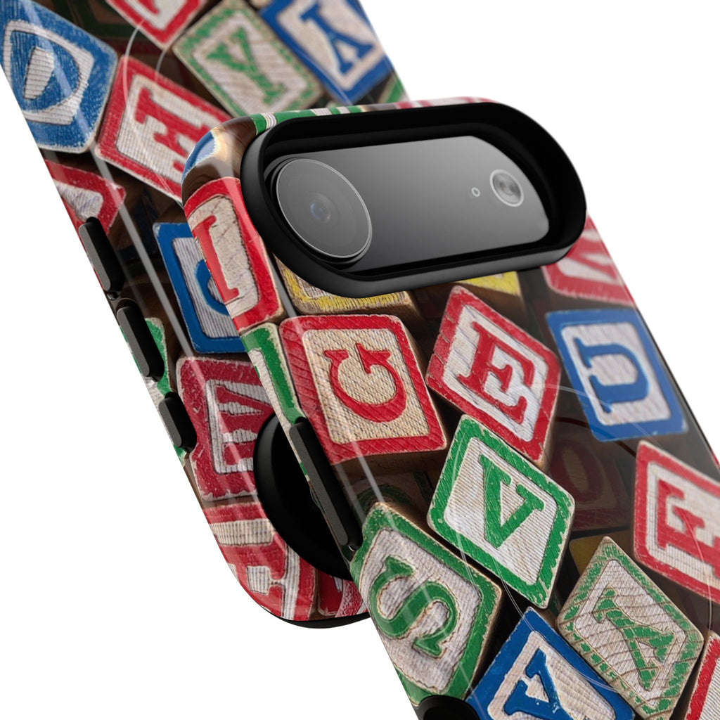 Vintage Alphabet Blocks Phone Case | Tough Magnetic Case