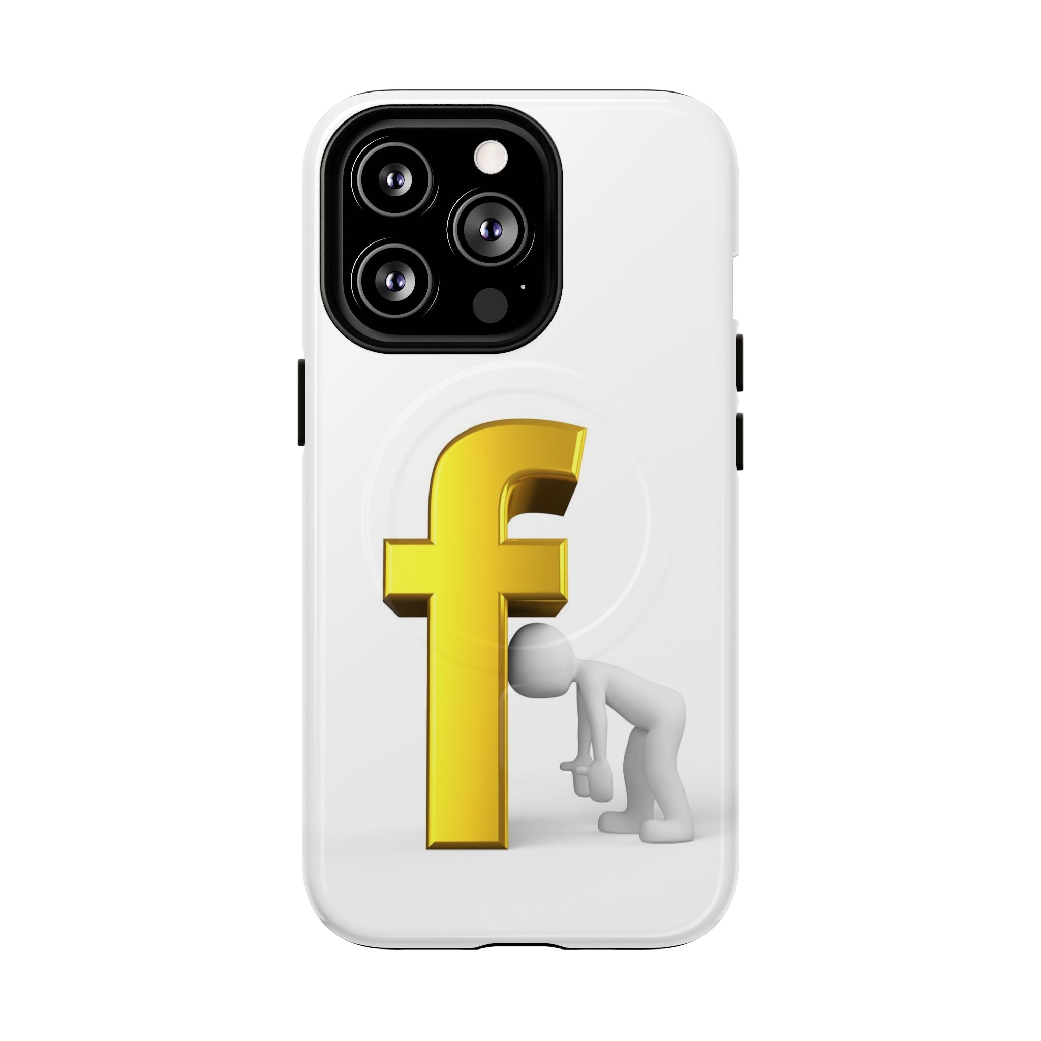 3D Gold Letter F Phone Case | Tough Magnetic Case