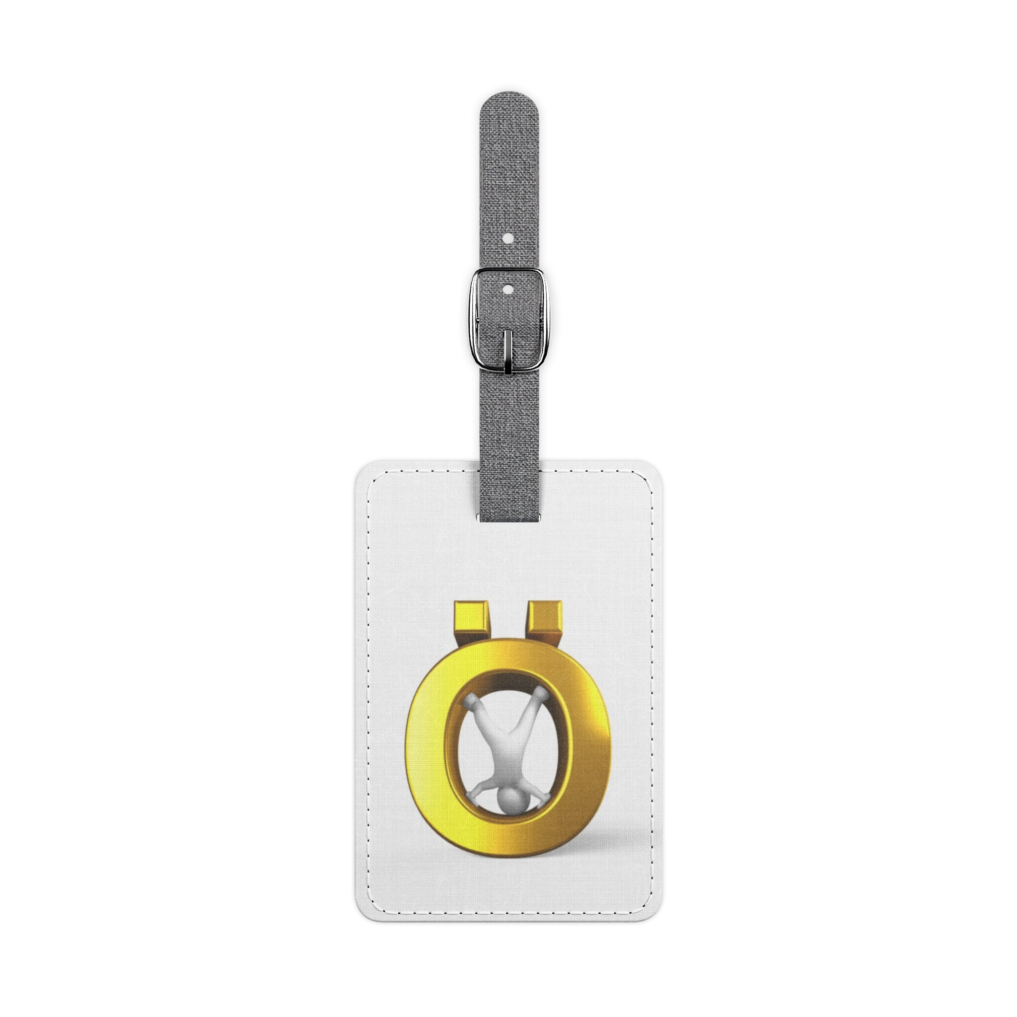 Golden Ö Letter luggage tag | Saffiano polyester rectangle
