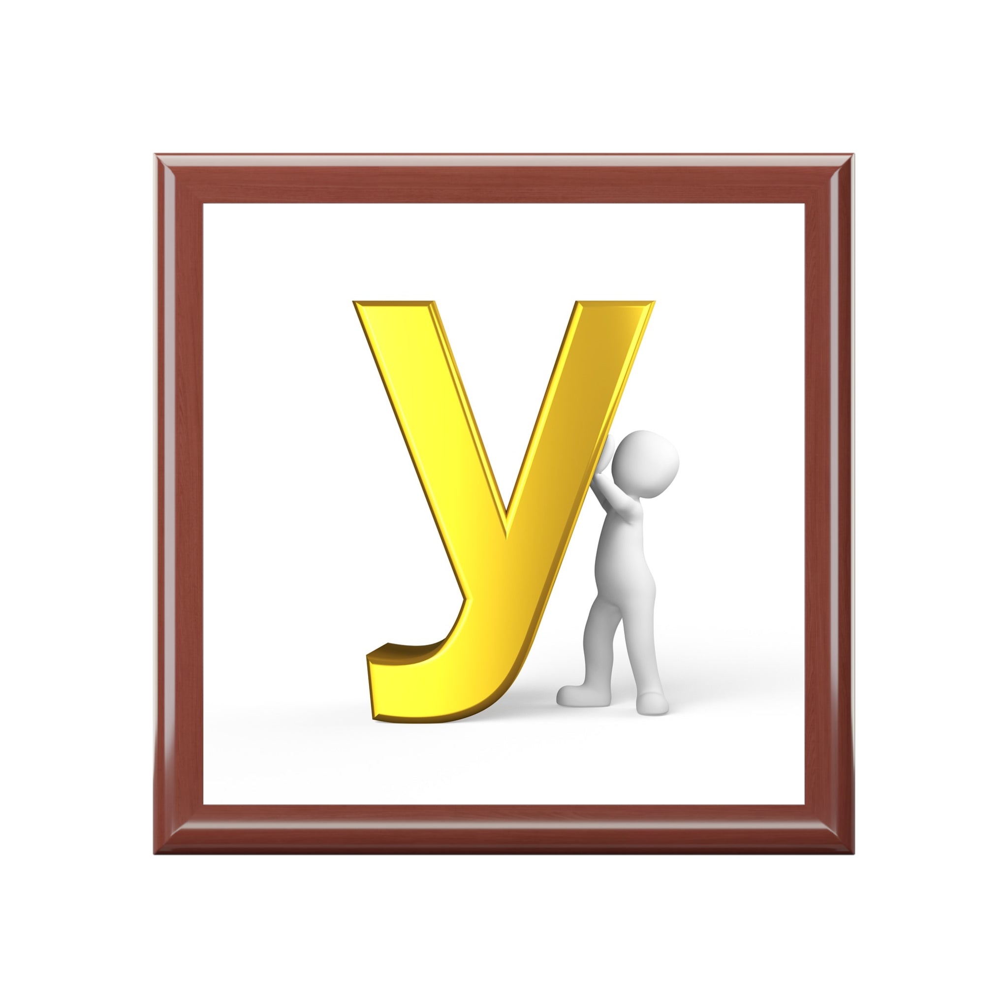 Gold Letter Y Initial Jewelry Box | Monogram Trinket Keepsake