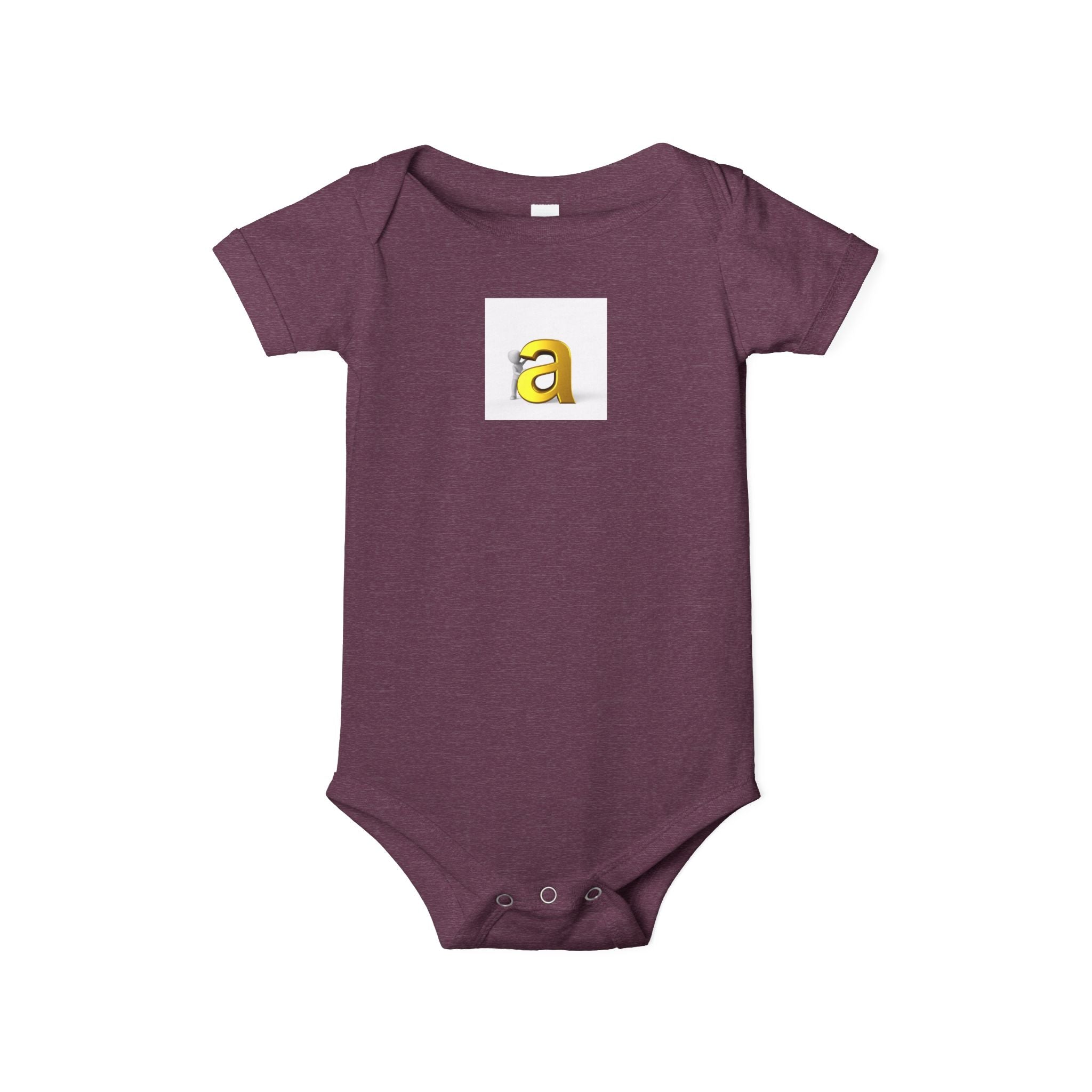 Grenouillère bébé lettre « a » dorée | Barboteuse en jersey pour nourrisson