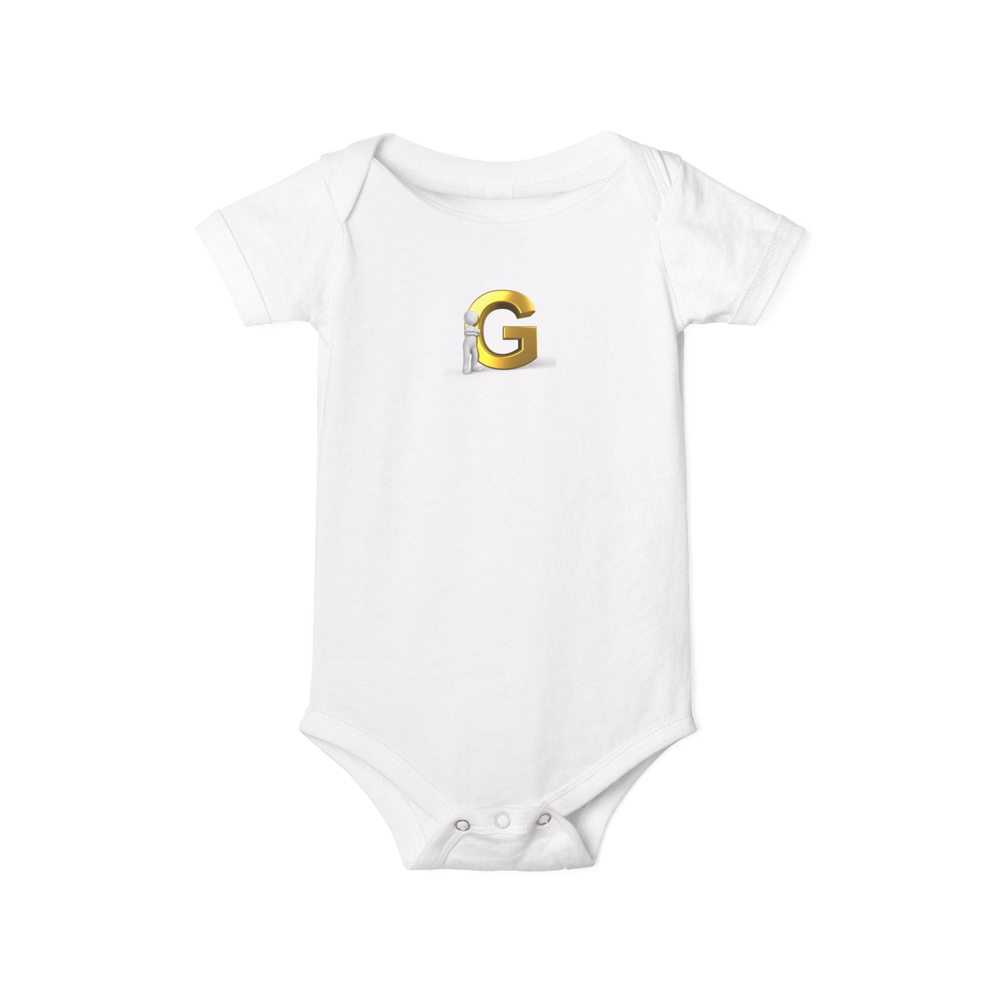 Body pour bébé avec lettre G dorée | Body monogramme pour bébé