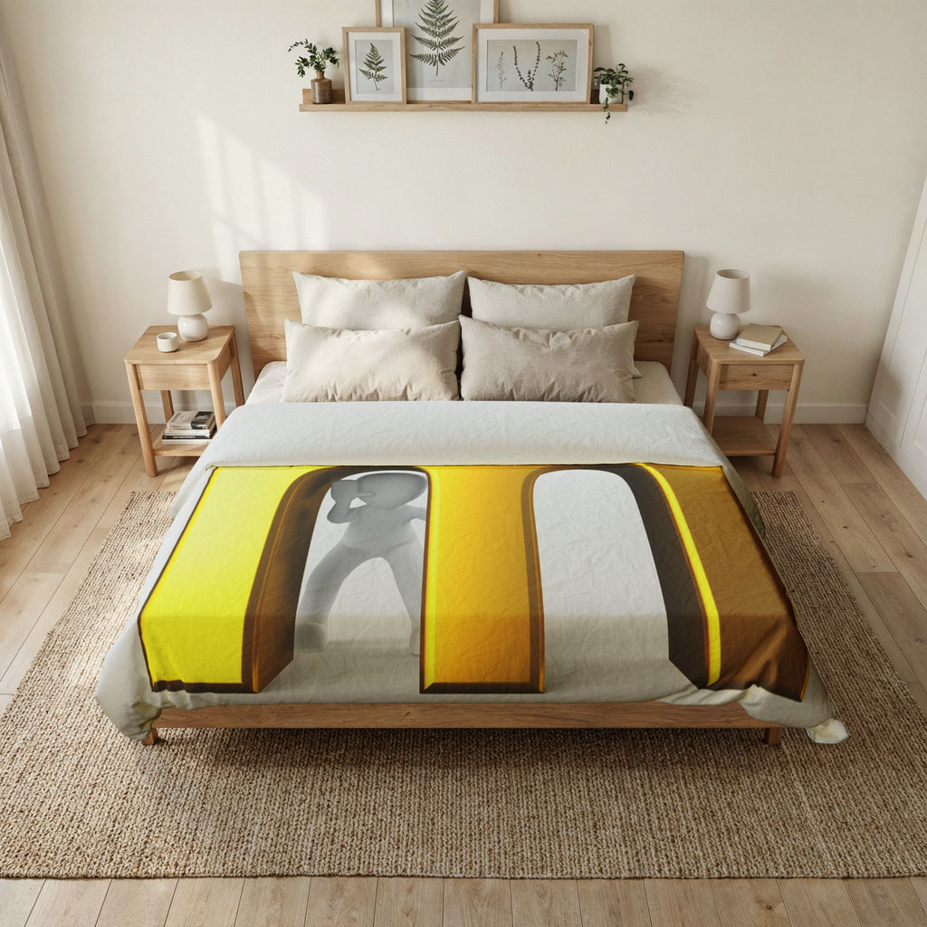 Gold Letter M duvet cover | Cotton Duvet Cover