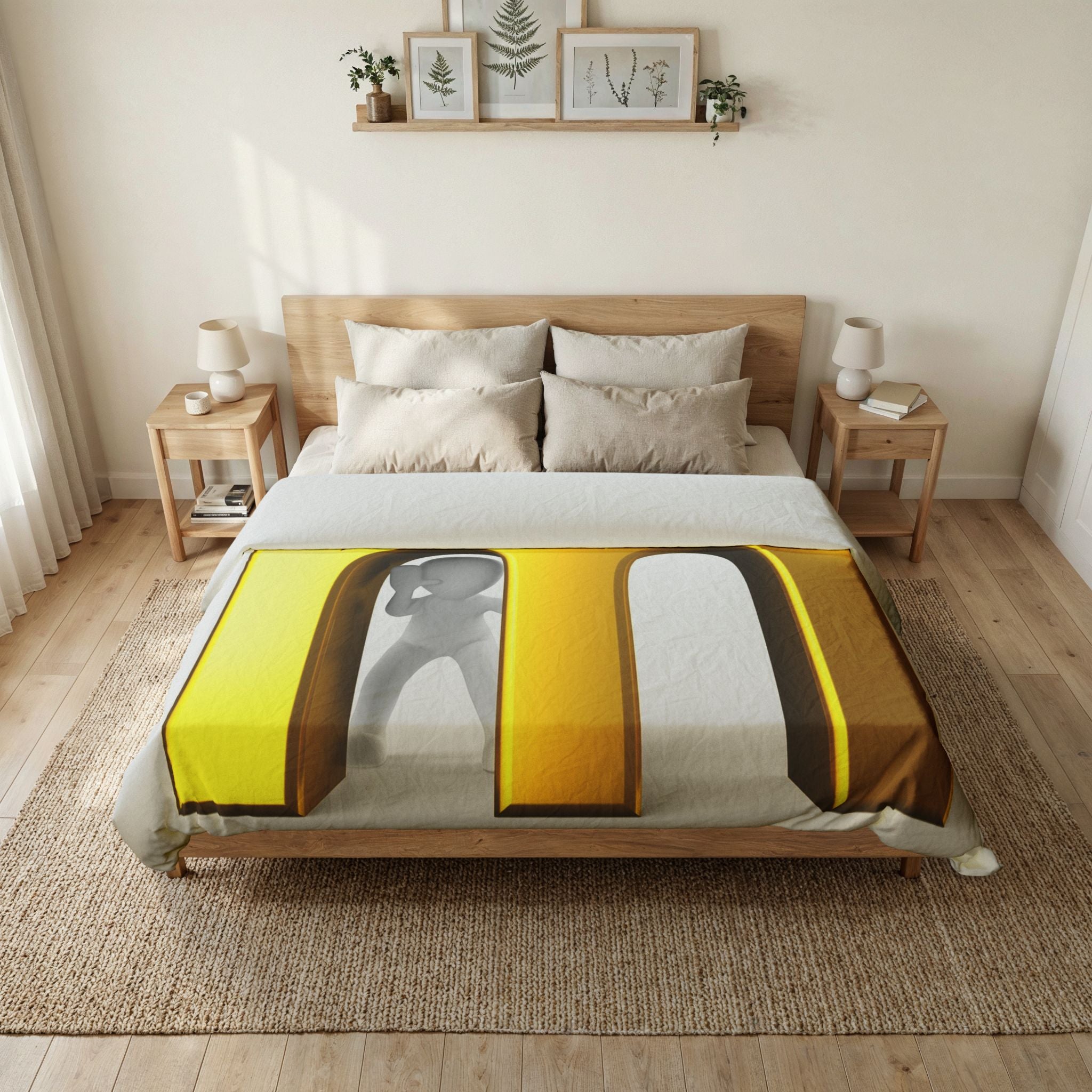 Gold Letter M duvet cover | Cotton Duvet Cover