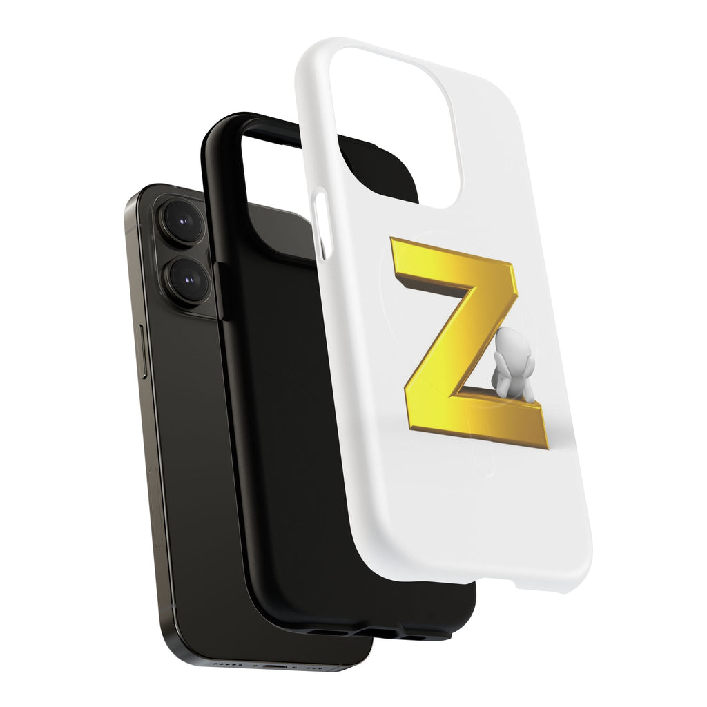 Gold 3D Letter Z Phone Case | Tough Magnetic Case, Monogram Initial