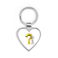 Question Mark Figure Heart Keychain | Heart Keychain