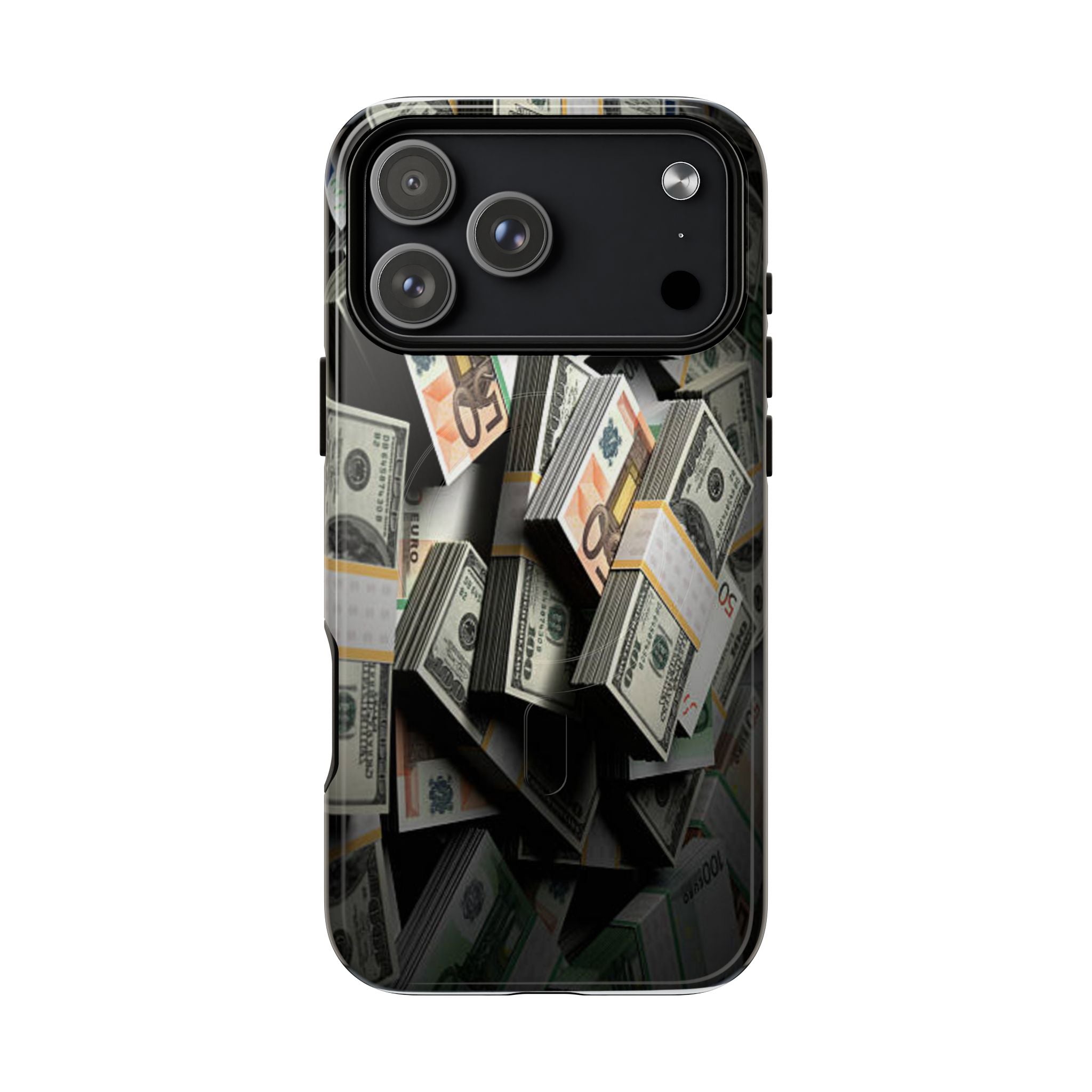 Coque de téléphone Argent Empilé | Coque magnétique robuste