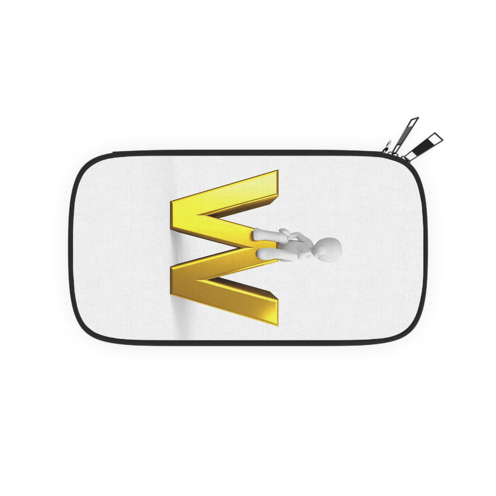 Gold Letter W with 3D Figure Passport Wallet | Monogram Initial Travel