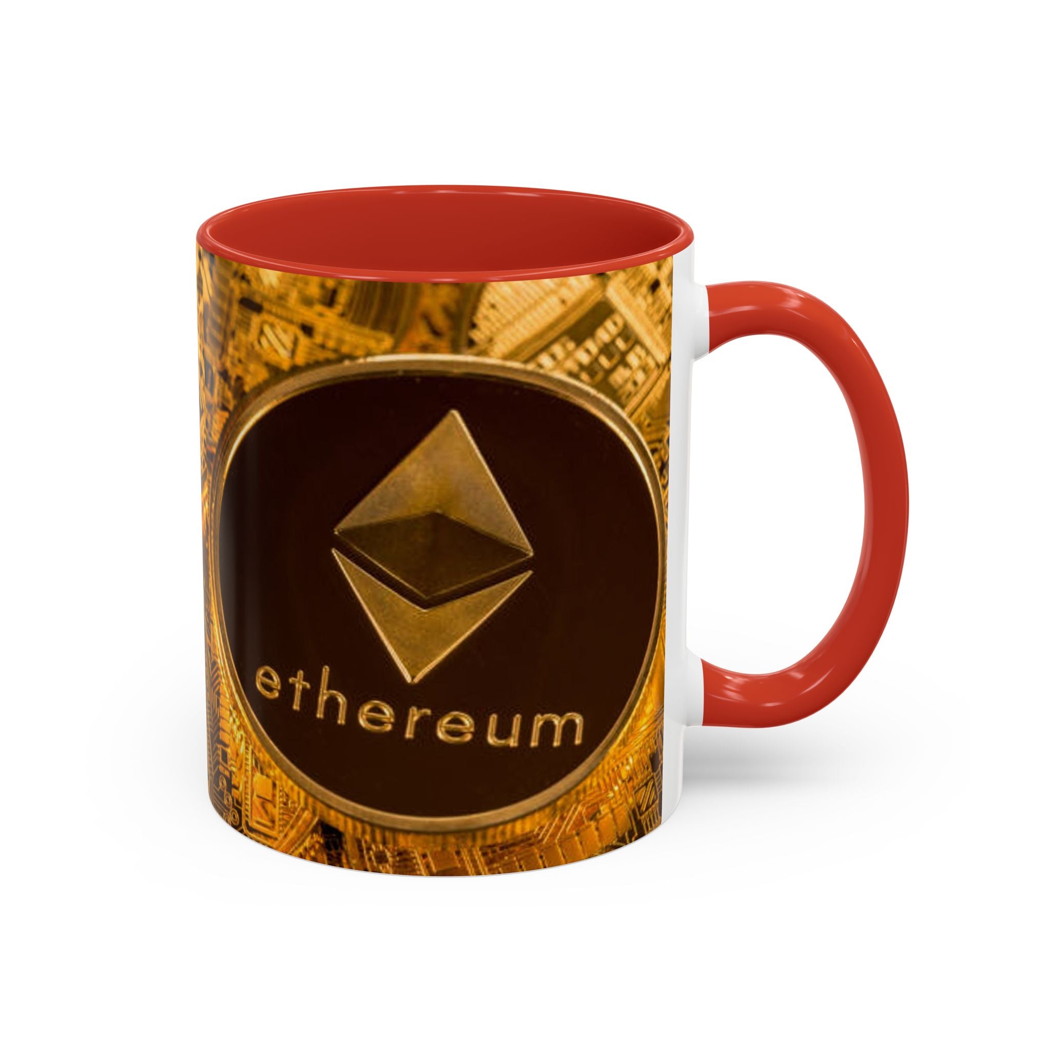 Ethereum Coin Accent Mug | Crypto Logo Coffee Mug