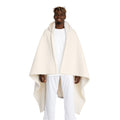 Cozy Hooded Sherpa Fleece Blanket | Gold Letter Q With Figure Plush Wearable Throw