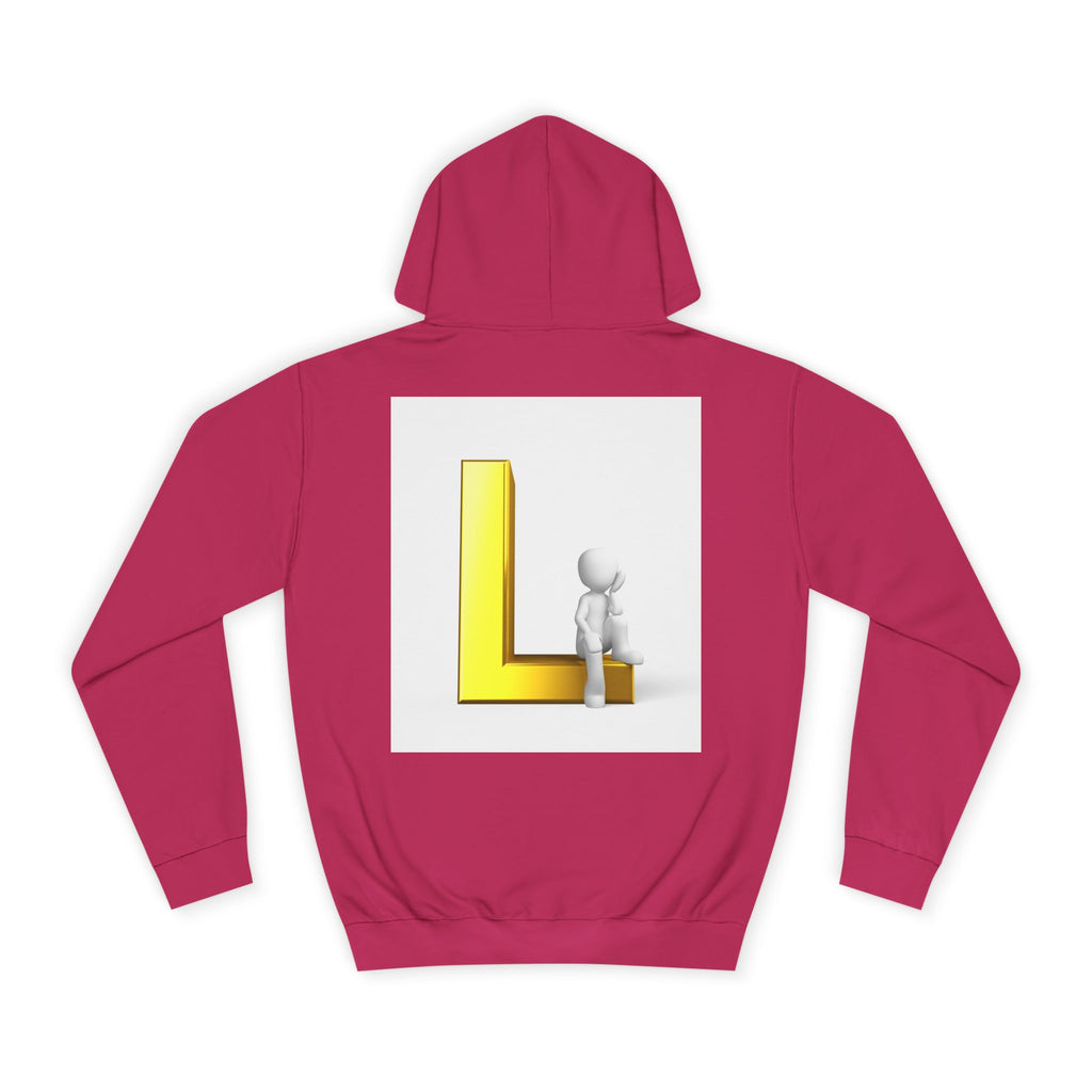3D Letter L with Figure Hoodie | Initial L Sweatshirt