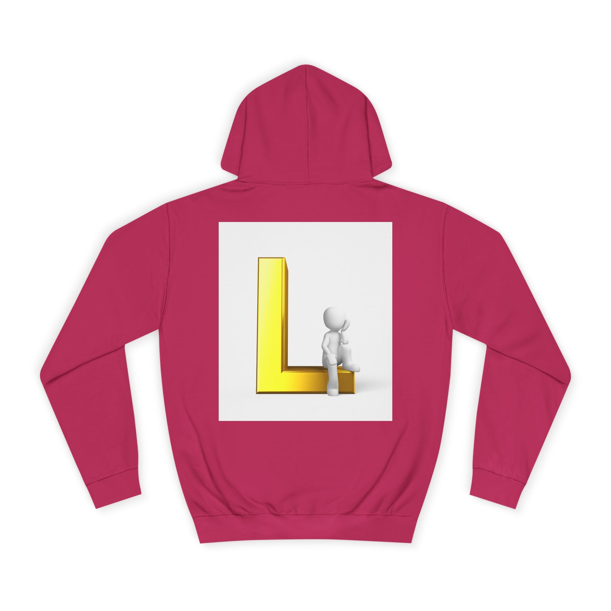 3D Letter L with Figure Hoodie | Initial L Sweatshirt