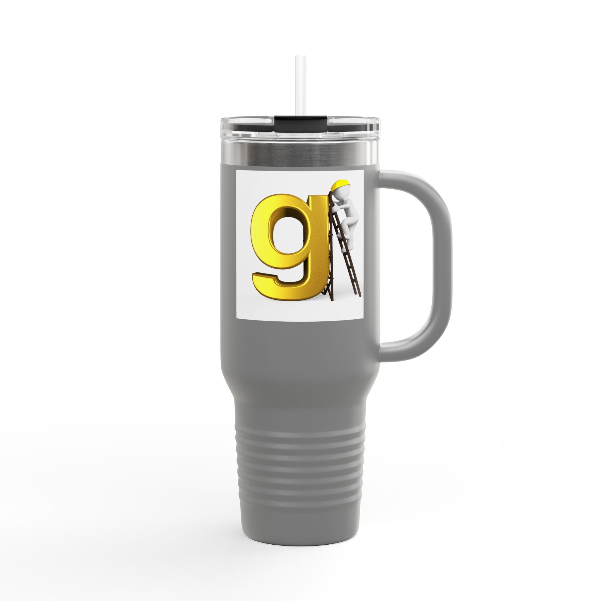 Yellow Letter G Monogram Travel Mug | 40oz Insulated Tumbler