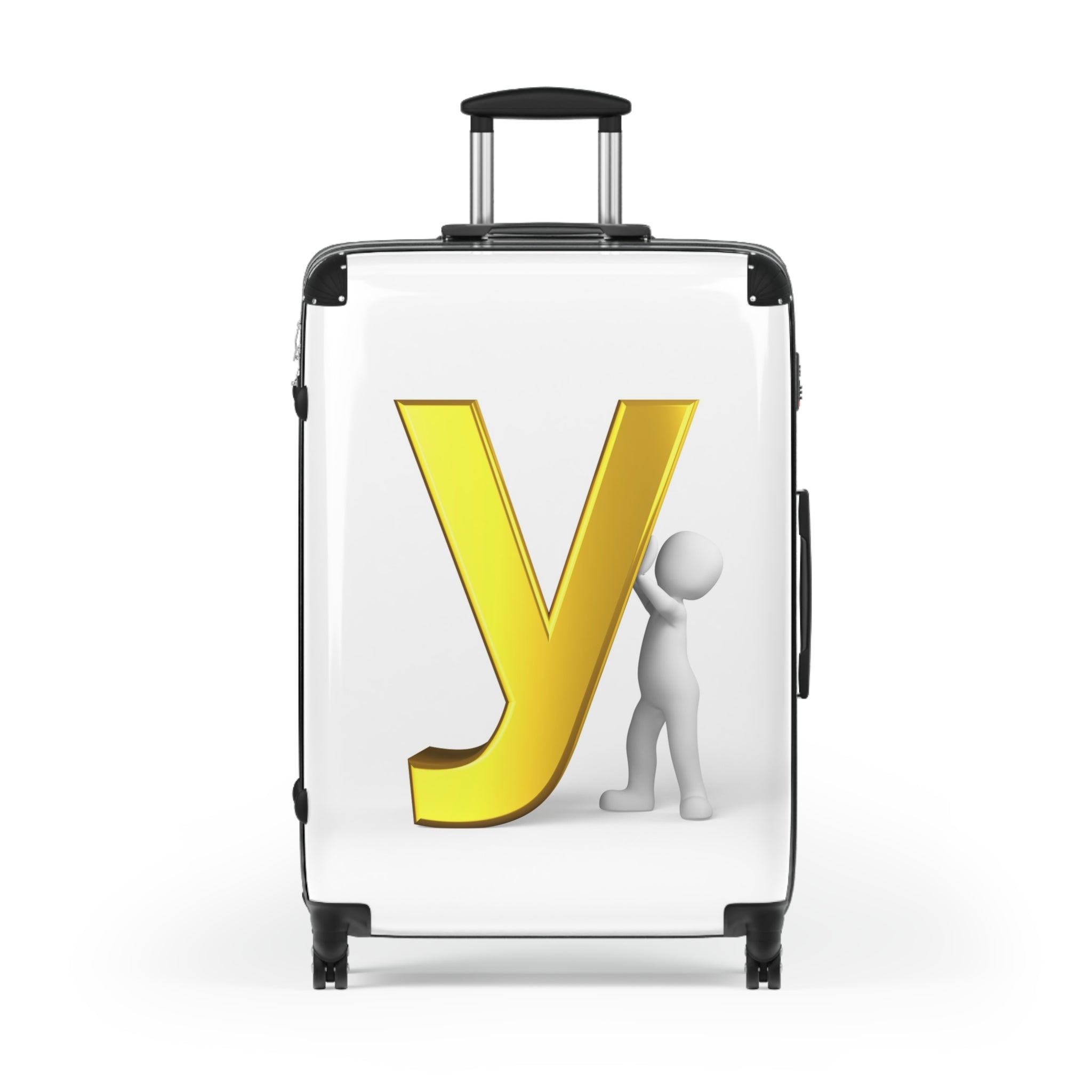 Yellow Letter Y Suitcase | Monogram Luggage with 3D Figure