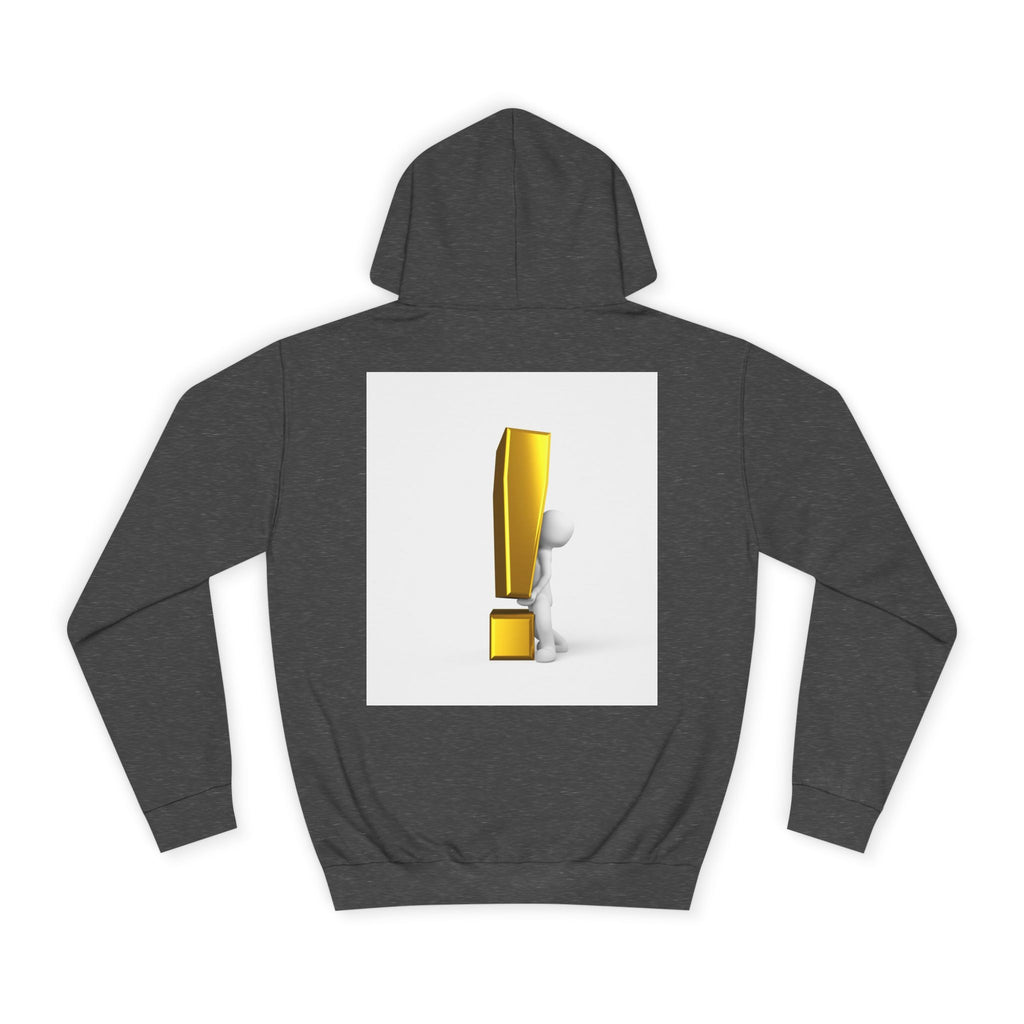 Gold Exclamation Mark Hoodie | Minimal Symbol Sweatshirt