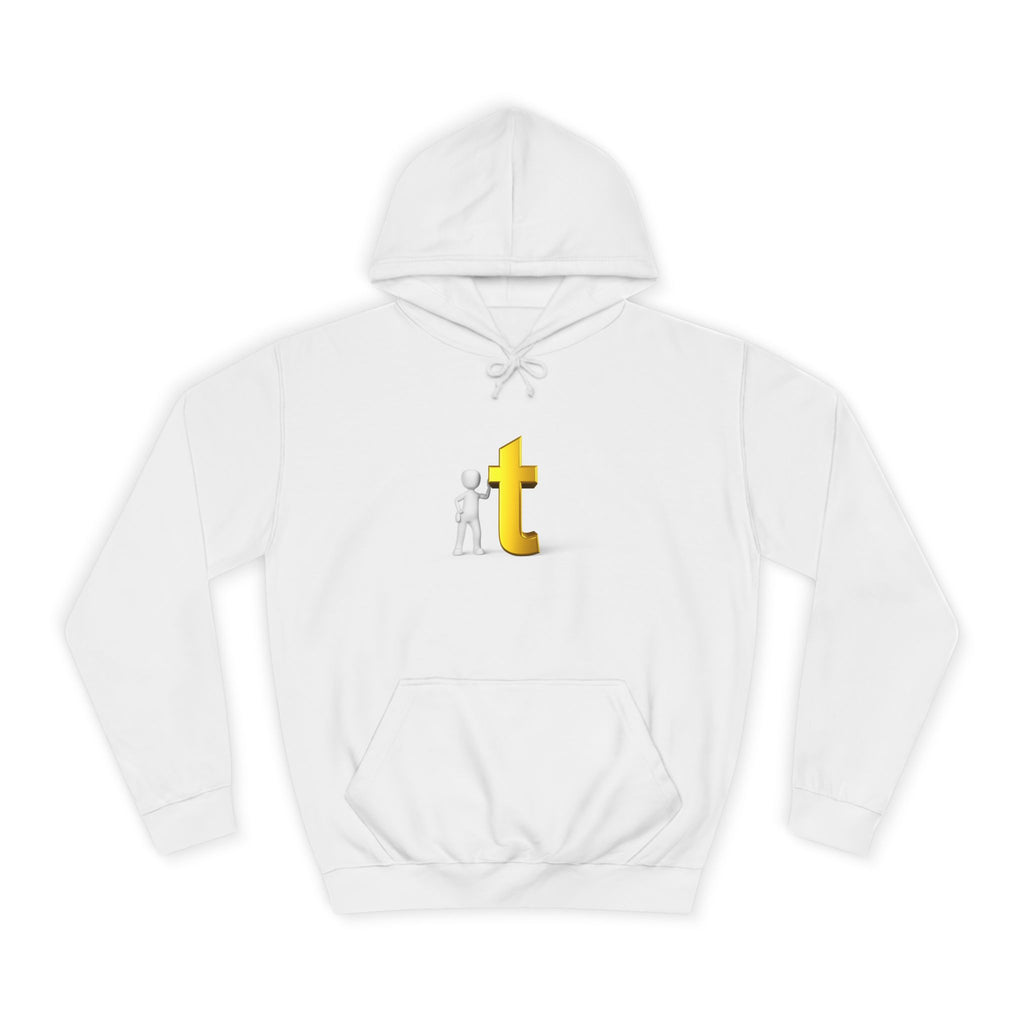 3D Gold Letter T Hoodie | Minimal Letterman Initial Sweatshirt