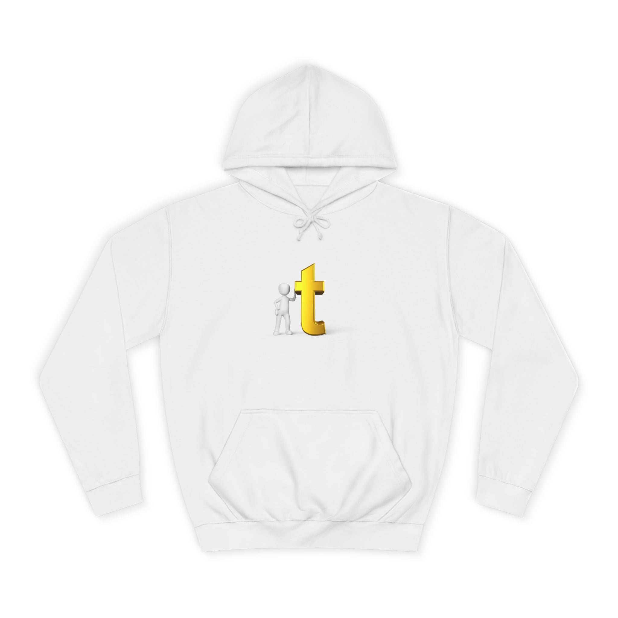 3D Gold Letter T Hoodie | Minimal Letterman Initial Sweatshirt