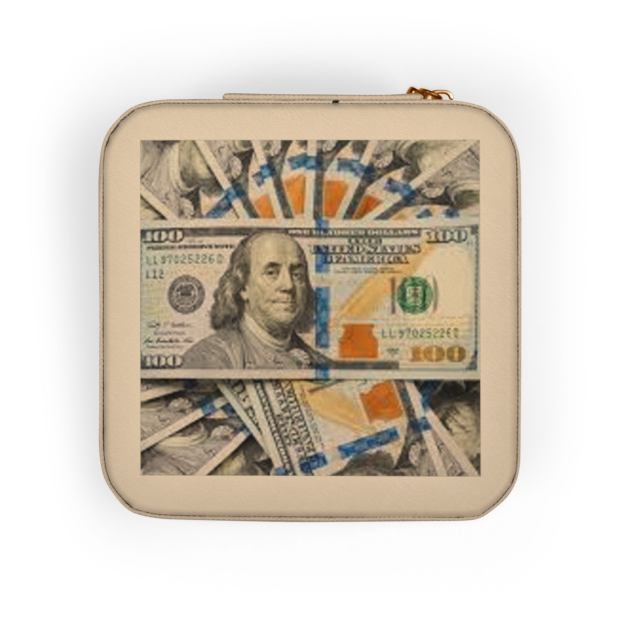 Hundred Dollar Bill Jewelry Travel Case | Compact Velvet Ring Earring Organizer