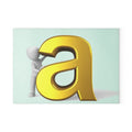 3D Gold Letter A with Figure Glass Cutting Board | Monogram Kitchen Decor