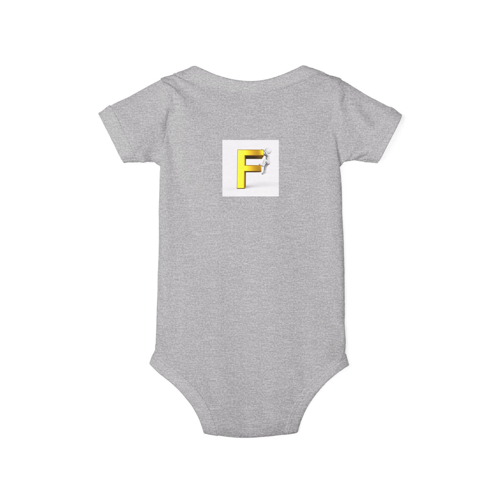 Yellow Letter F Initial Infant Onesie | Baby Monogram Bodysuit