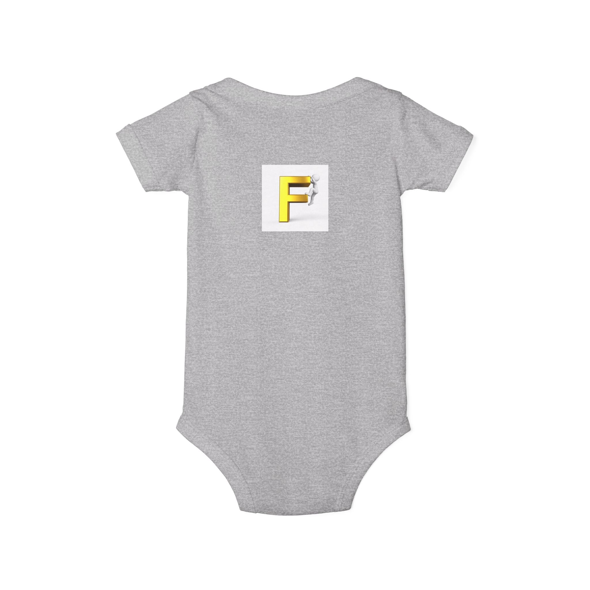 Yellow Letter F Initial Infant Onesie | Baby Monogram Bodysuit