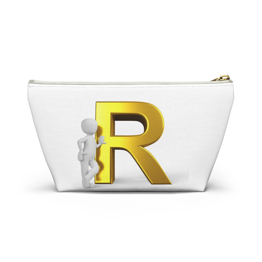 Gold Letter R Initial Accessory Pouch