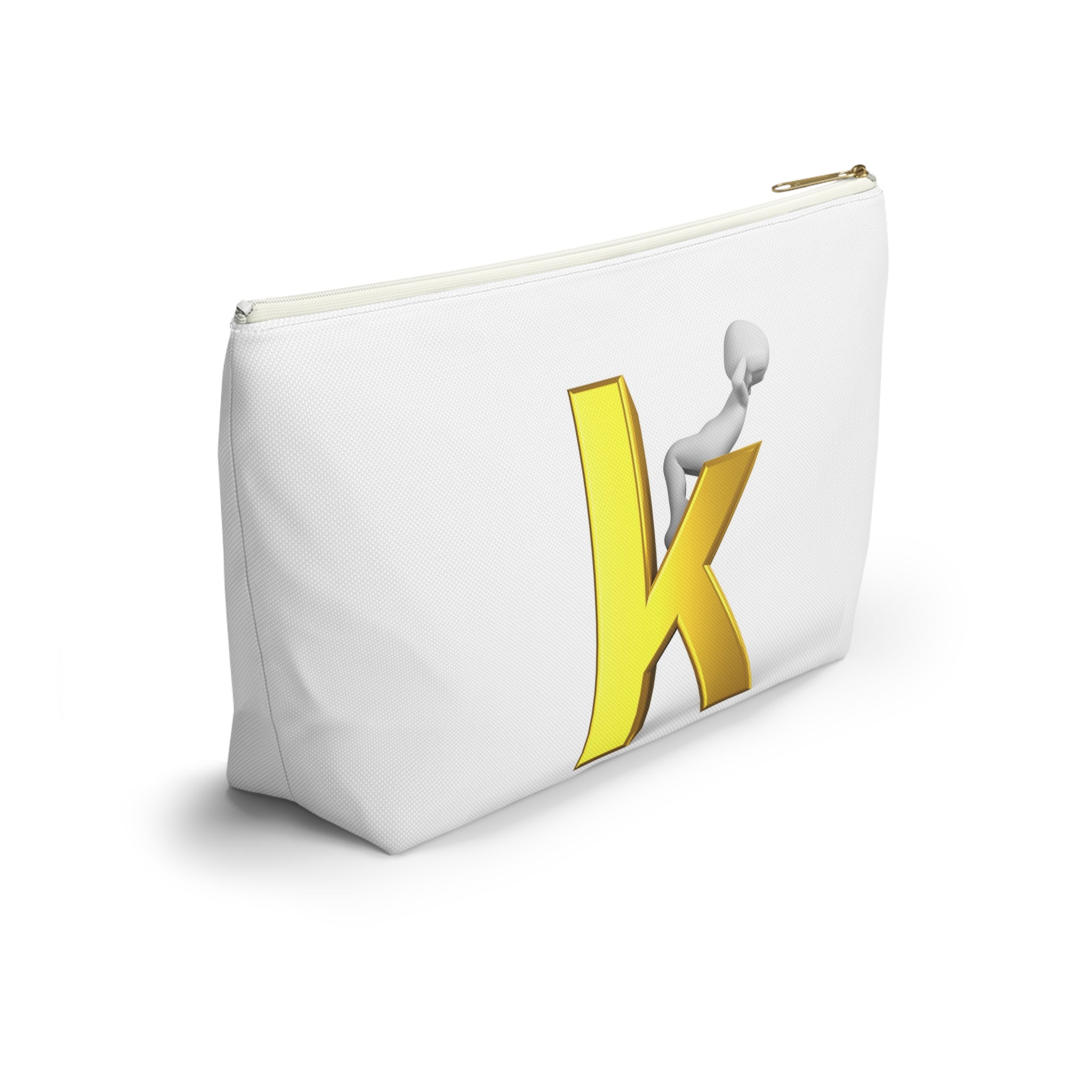 Gold Letter K with Figure Accessory Pouch