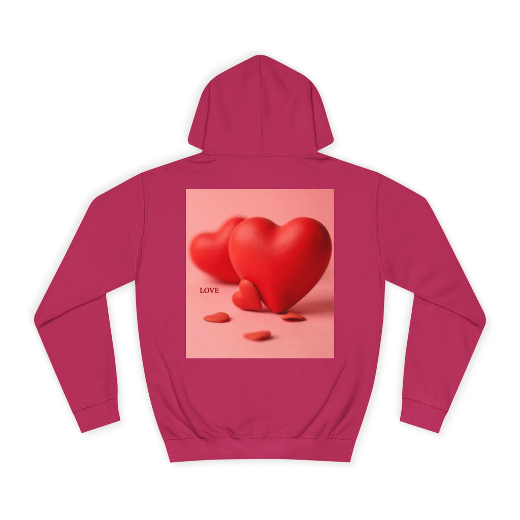 Cute 3D Heart Illustration Hoodie | Love Graphic Pullover