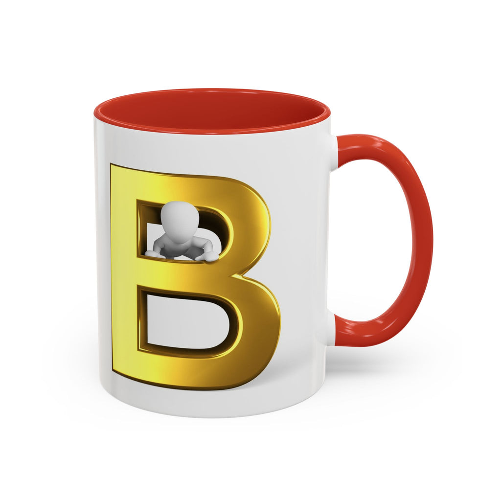 Gold Letter B with 3D Character Mug | Accent Coffee Mug