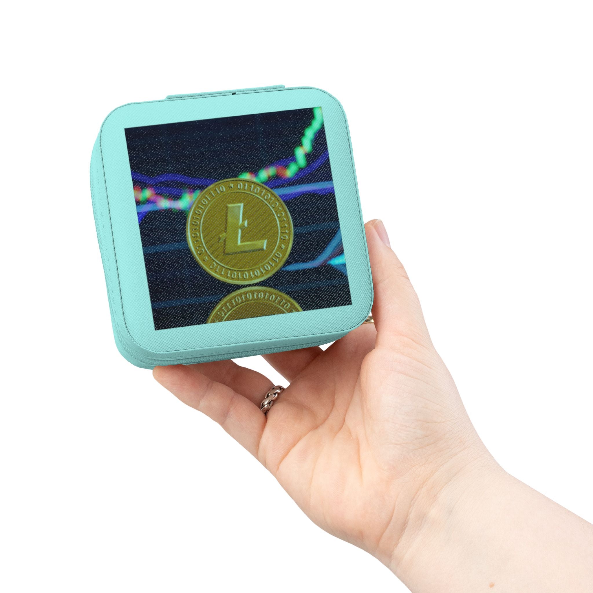 Étui à Bijoux Crypto Litecoin | Boîte à Bijoux de Voyage, Rangement Compact