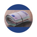 Stack of Euro Banknotes Round Rug | Money Print Floor Mat
