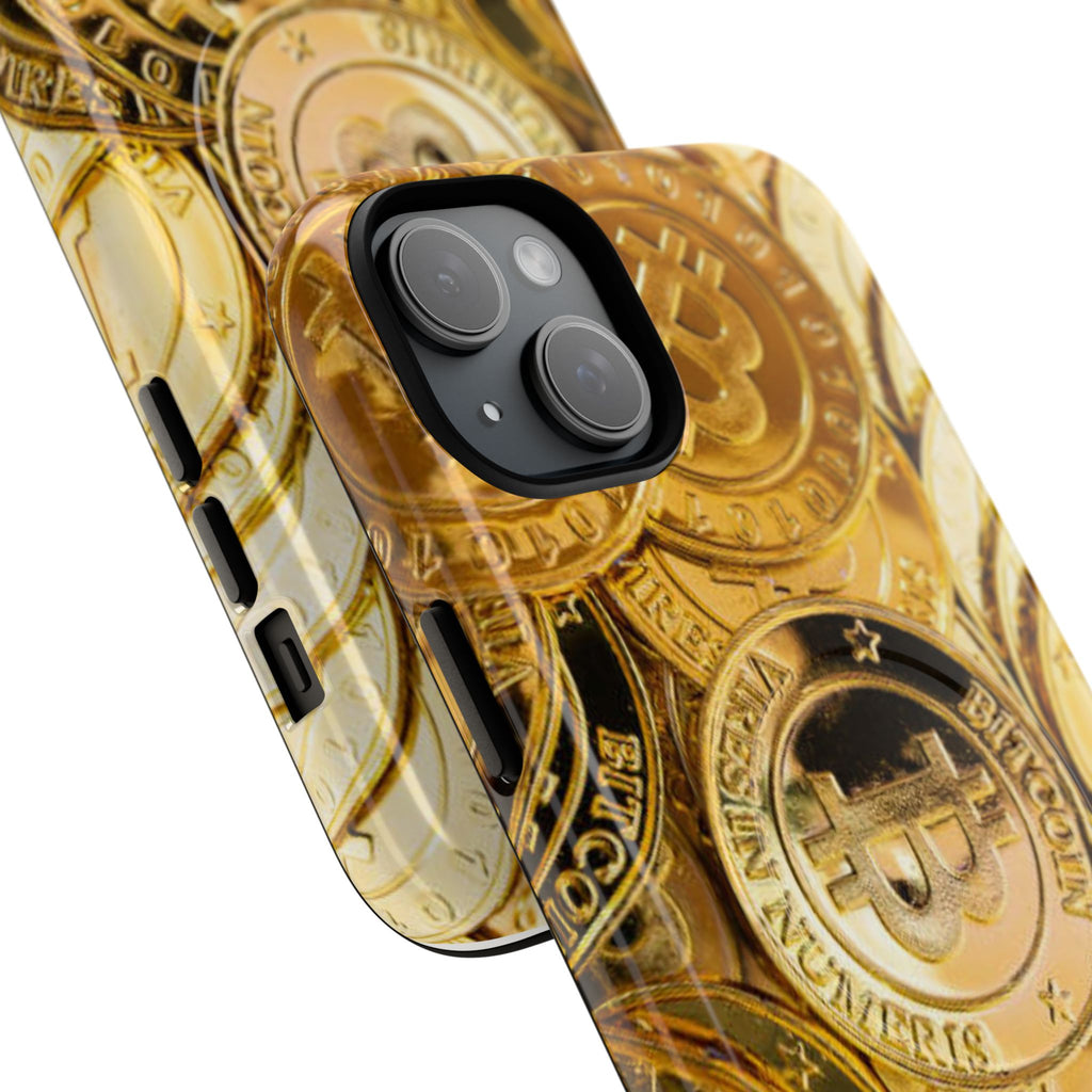 Gold Bitcoin Coins Phone Case | Tough Magnetic Case