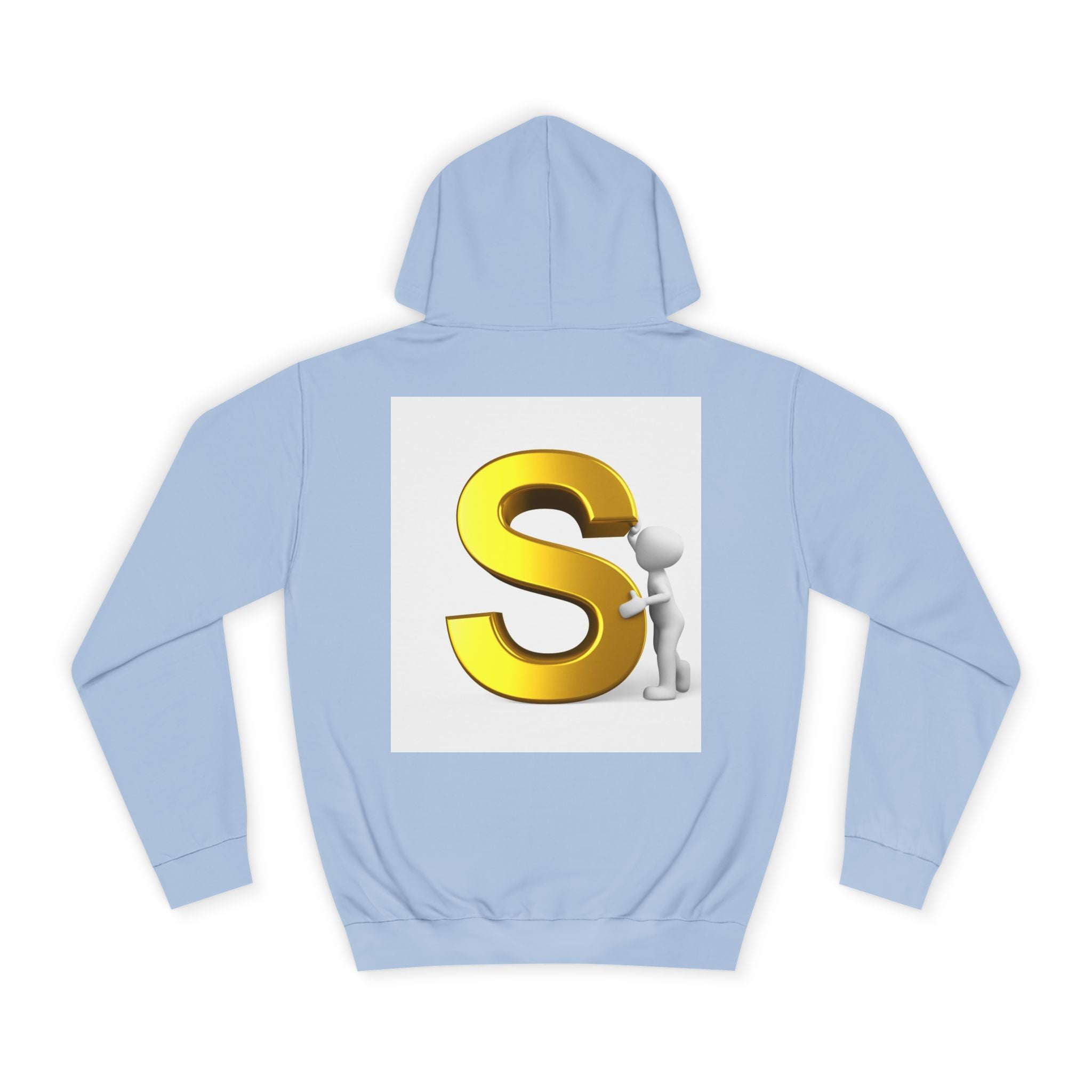 Gold Letter S with Character Hoodie | Initial Monogram Sweatshirt