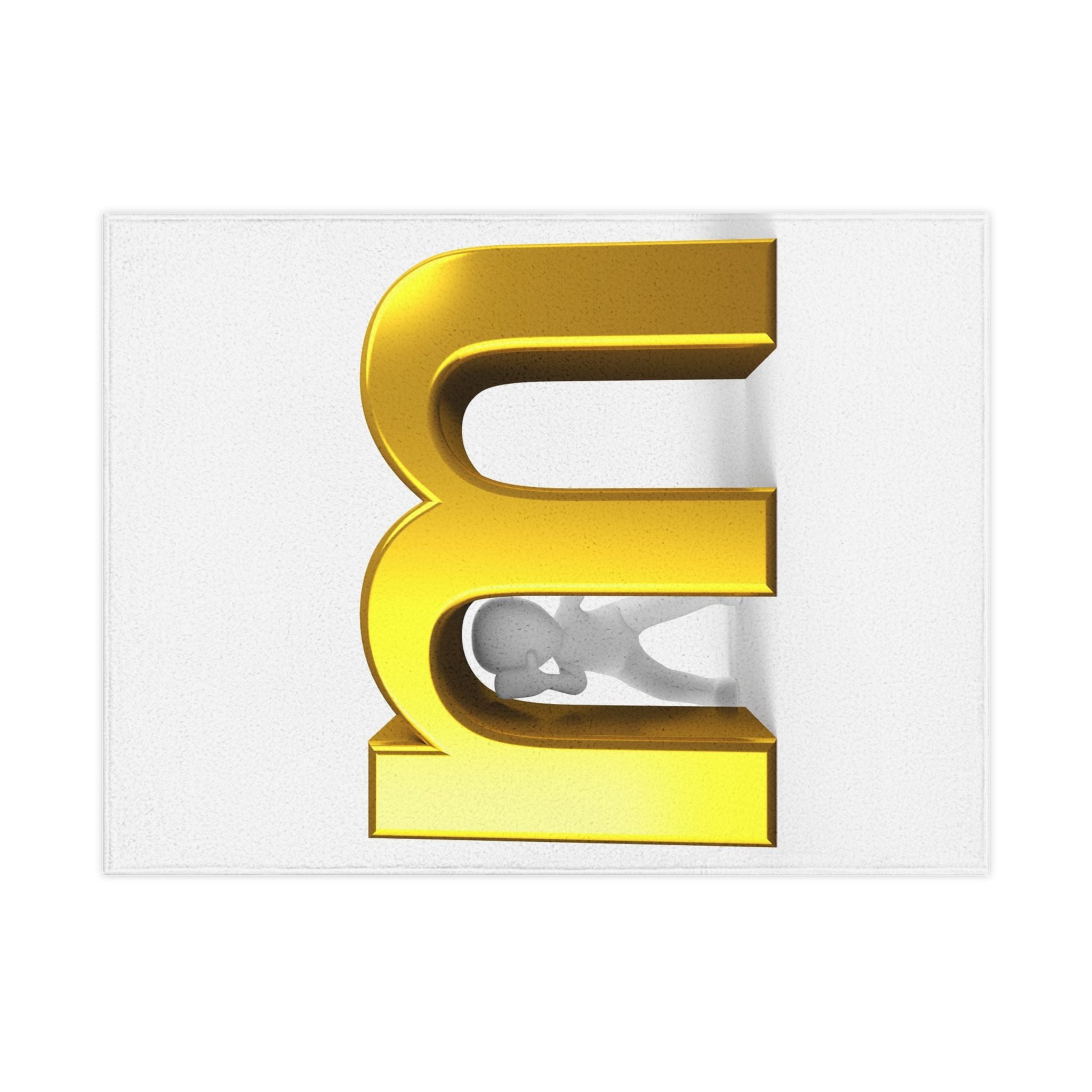 Gold Letter M toddler blanket | Monogram initial nursery decor