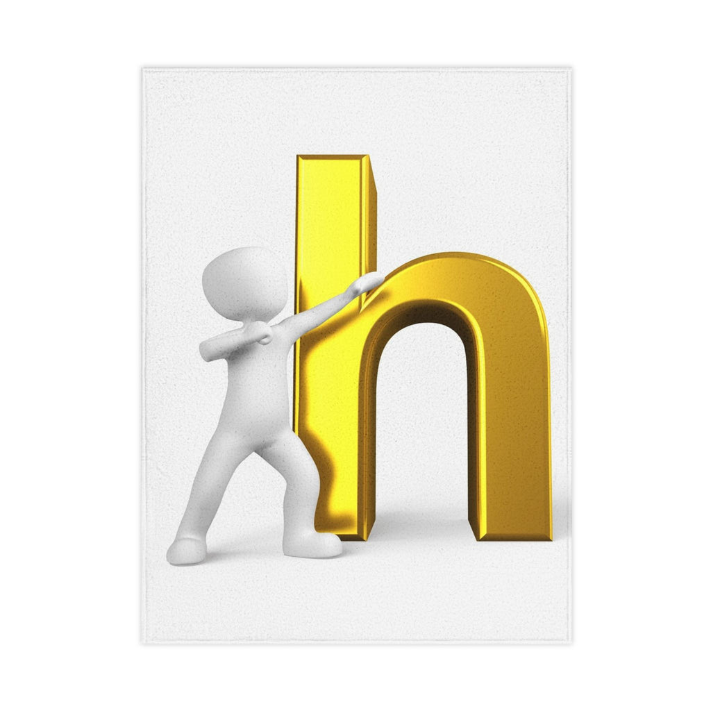 Gold Letter H Alphabet Toddler Blanket | Personalized Initial Blanket