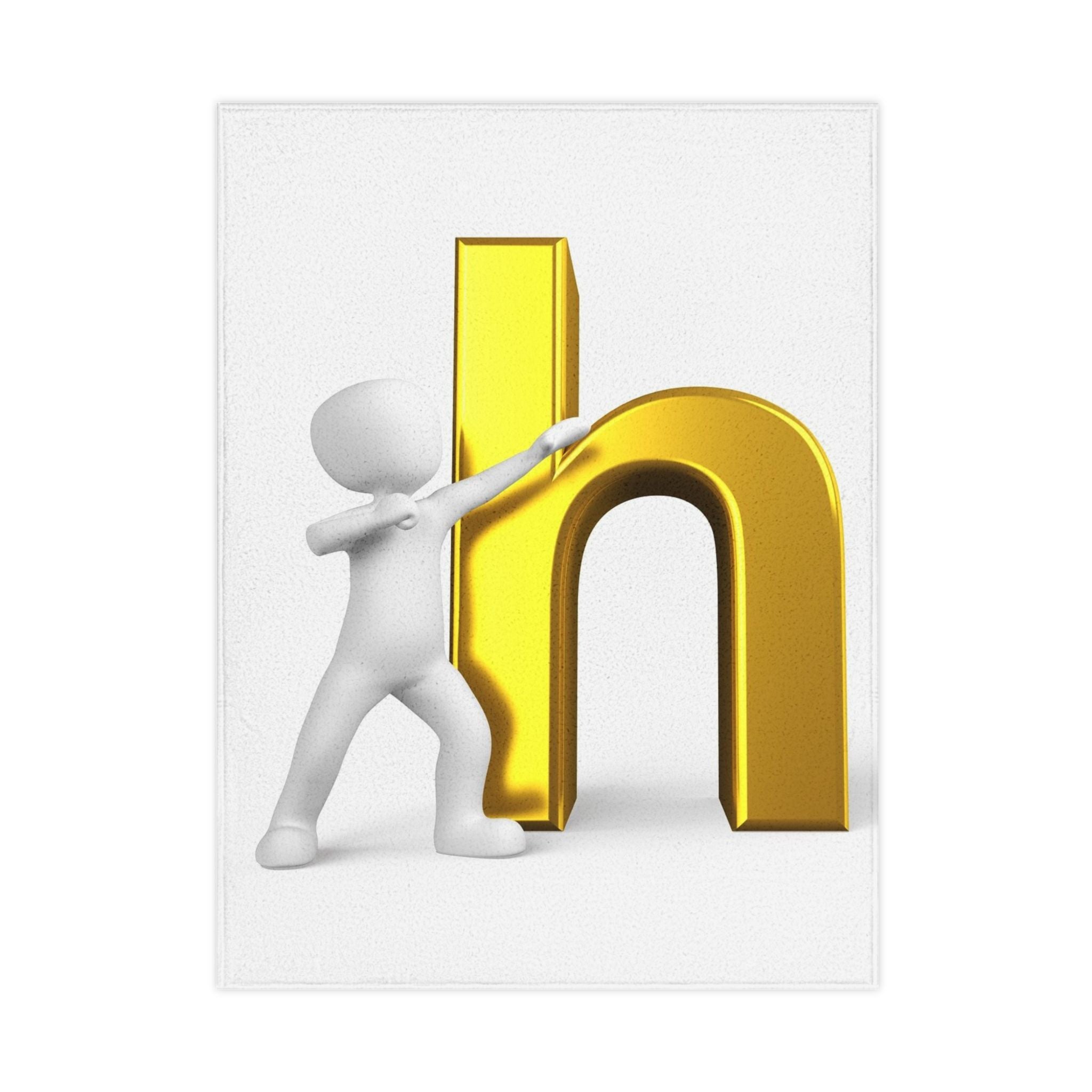 Gold Letter H Alphabet Toddler Blanket | Personalized Initial Blanket
