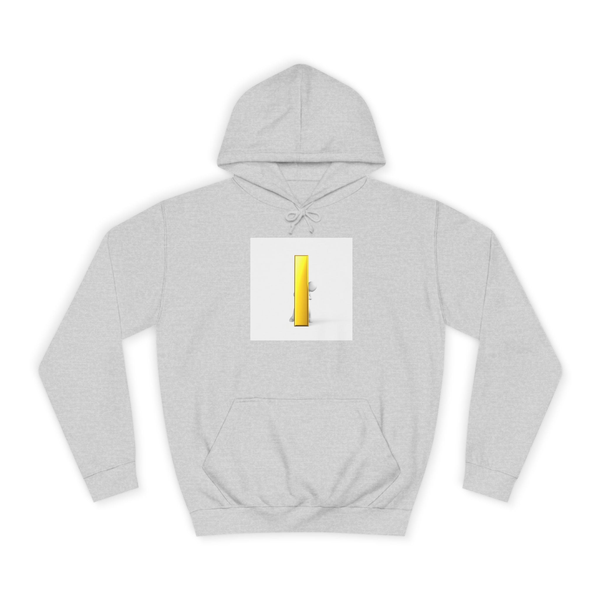 Gold Letter i Character Hoodie | Minimalist 3D Column Illustration
