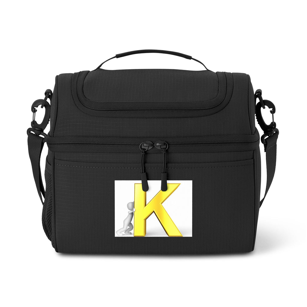 Yellow K Monogram Cooler Bag | Initial K Lunch Tote