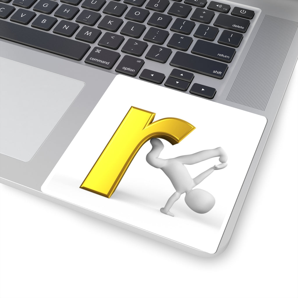 Yellow Letter R Breakdancer Sticker | Kiss-Cut Vinyl Decal
