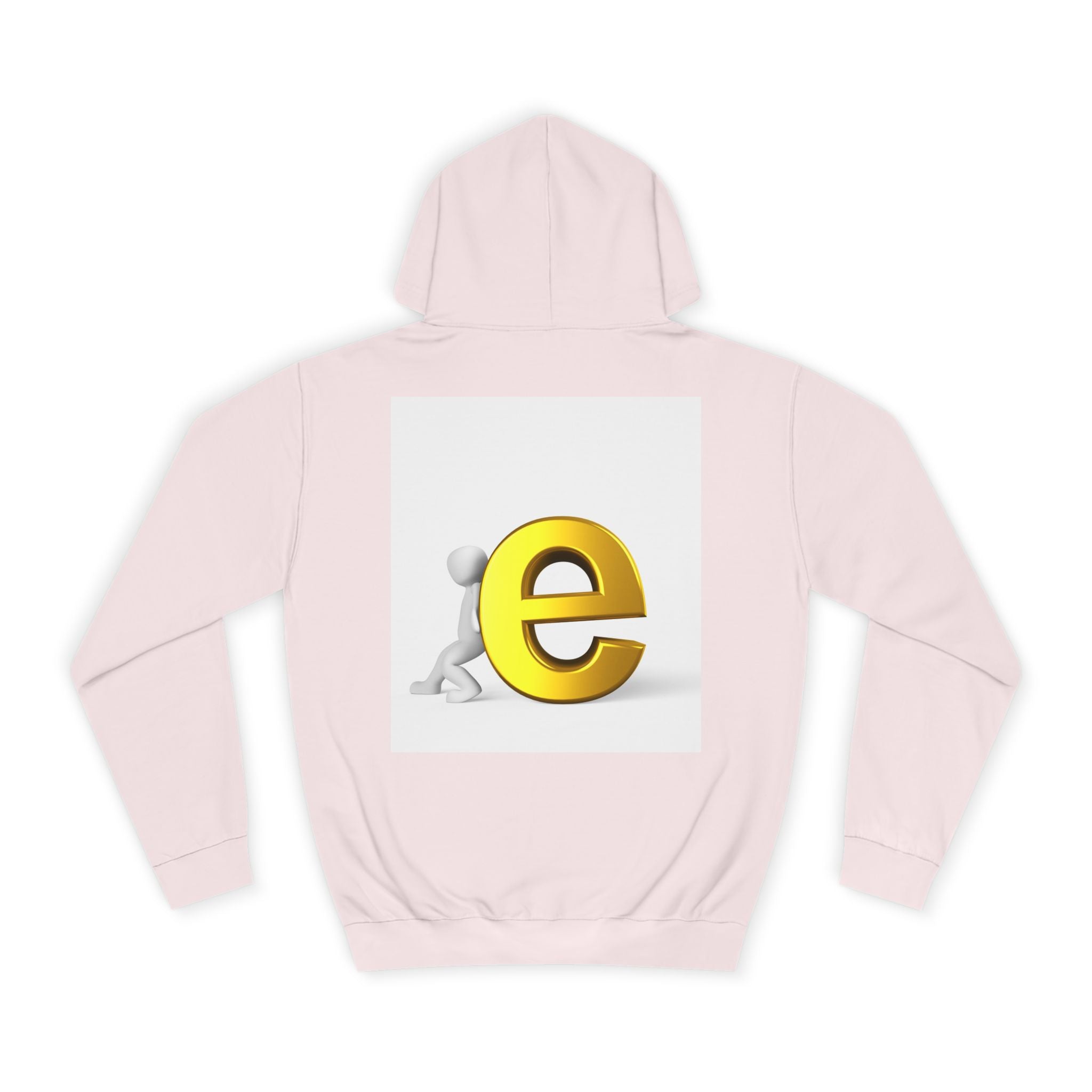 3D Gold Letter E Hoodie | Minimal Alphabet Monogram | Initial Sweatshirt