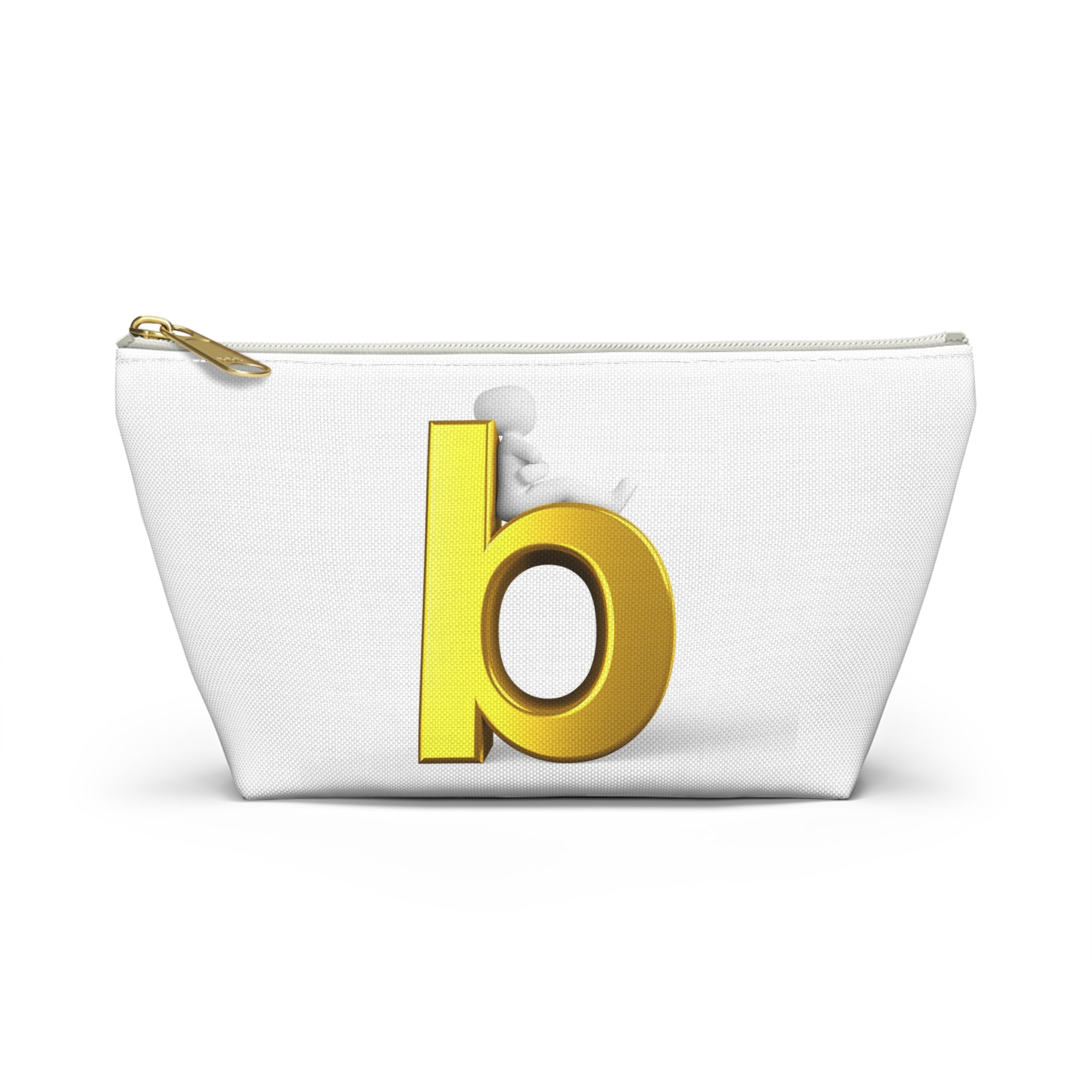 Gold Letter B Monogram Accessory Pouch | Initial Cosmetic Bag