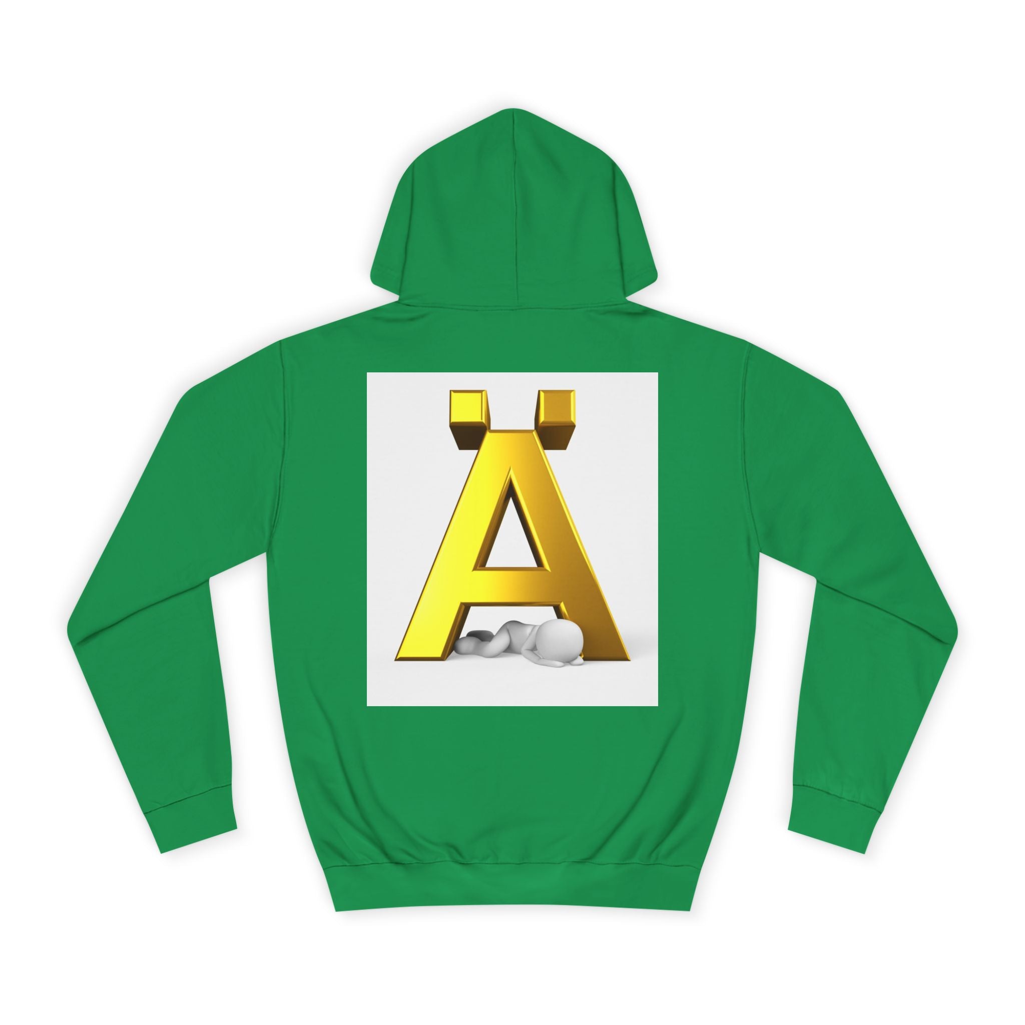 Gold Letter Ä Hoodie | 3D Metallic A with Rocks